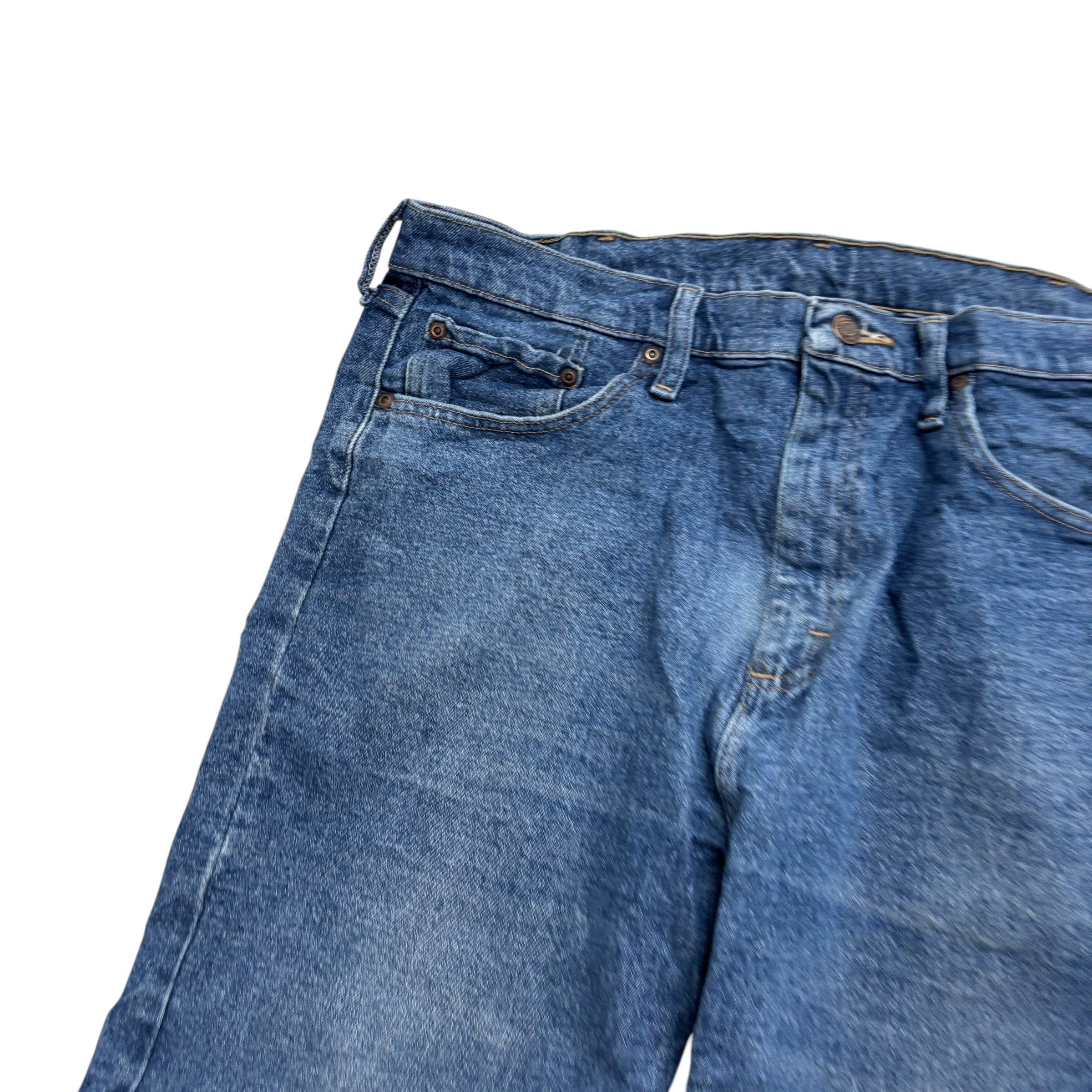 Wrangler Jorts W34 Mens Denim Shorts Mid Blue Regular Fit Stretch