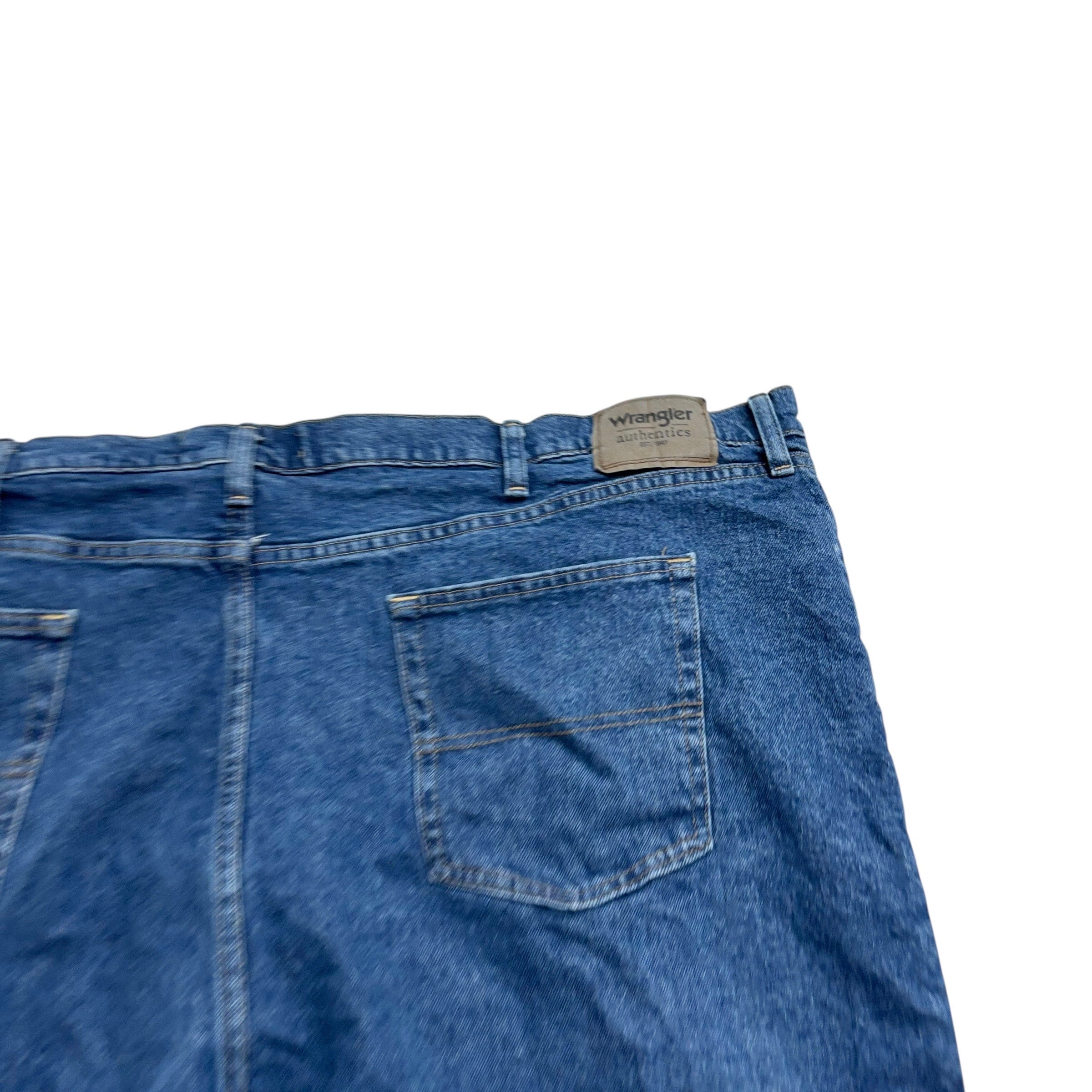 Wrangler Jeans W52 L30 Mens Mid Blue Regular Straight Fit Stretch Denim (E)
