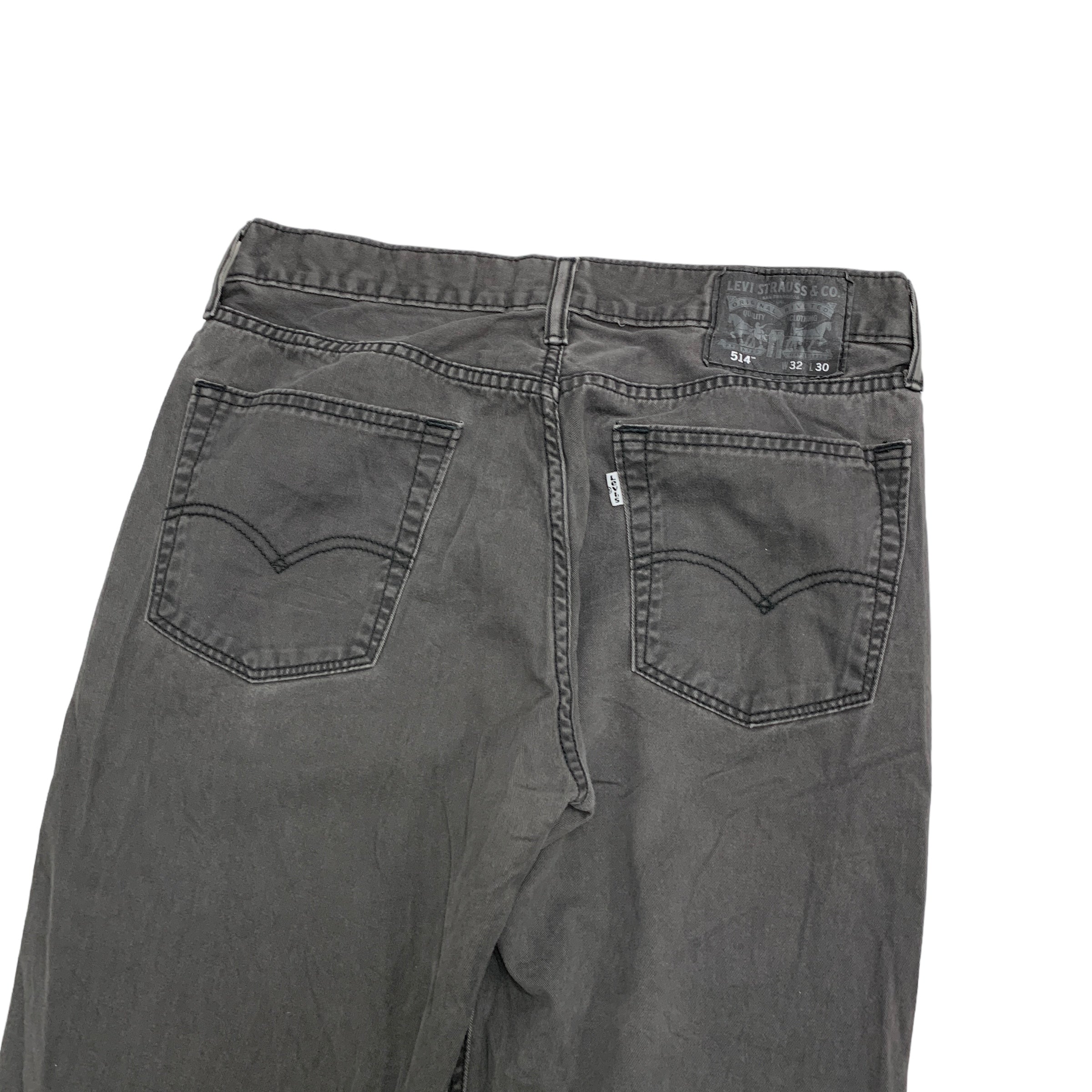 Levis 514 Trousers W32 L30 Mens Grey Regular Straight Fit Cotton Pants