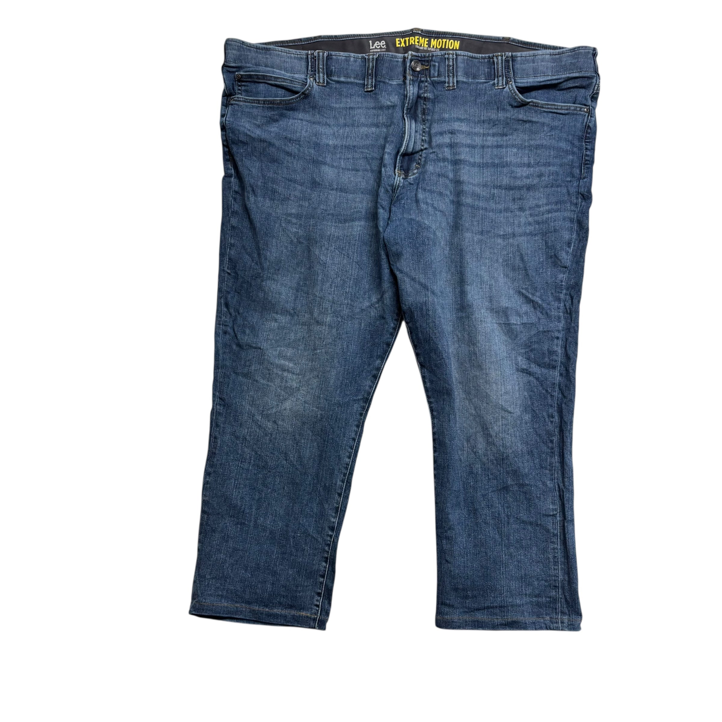 Lee Jeans W52 L27 Mens Mid Blue Regular Tapered Fit Stretch Denim (E)