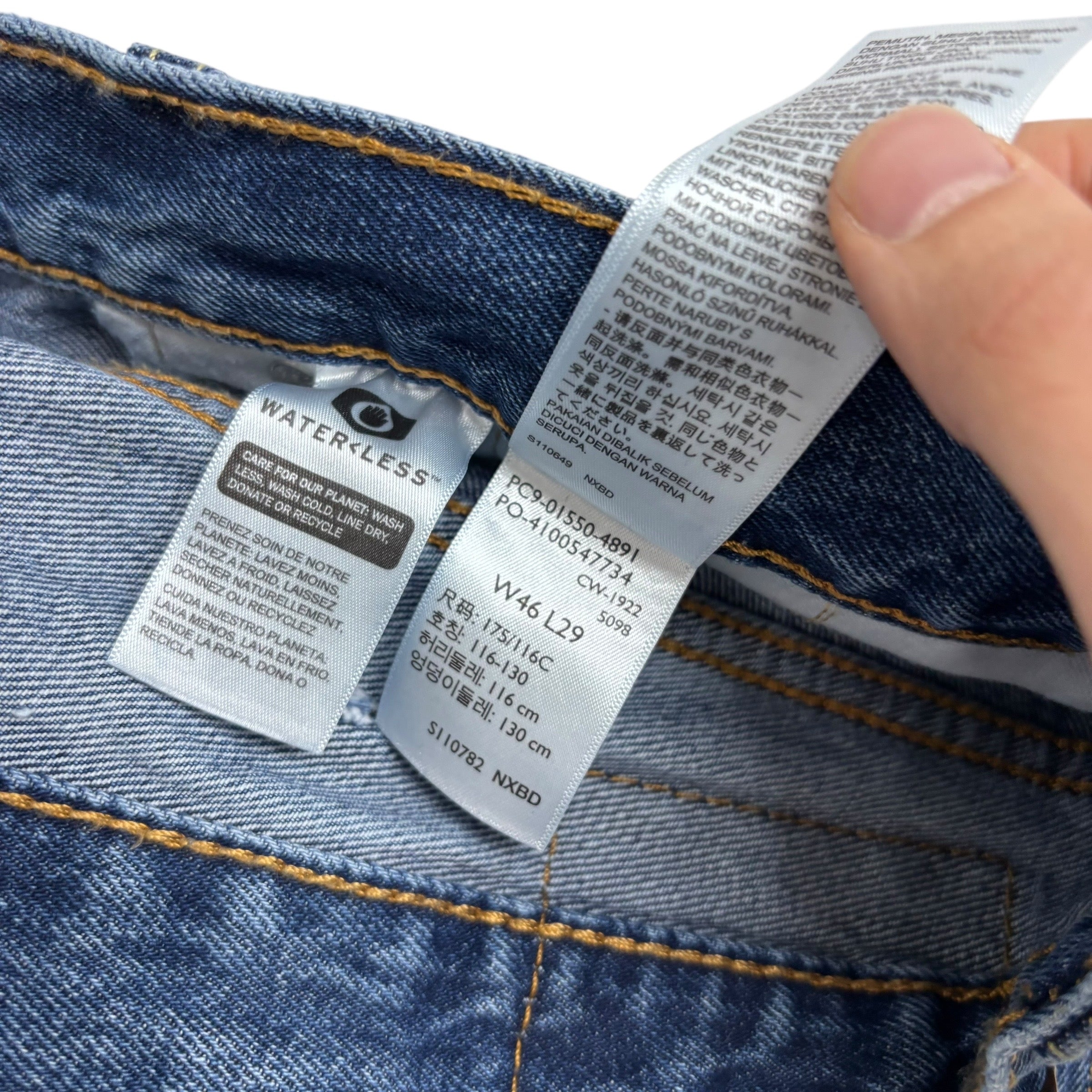 Levis 550 Jeans W46 L29 Mens Mid Blue Baggy Relaxed Straight Fit Denim