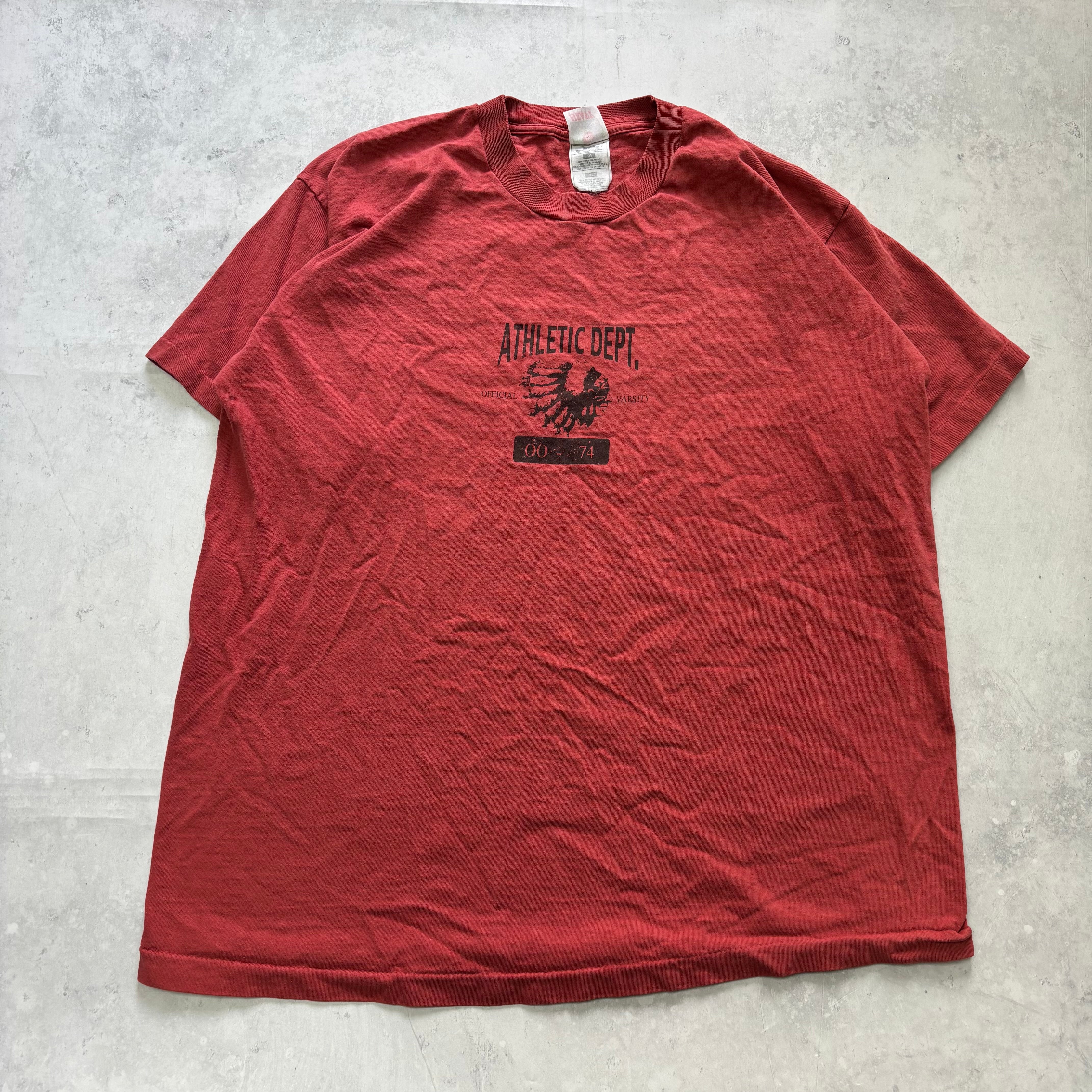 Vintage T Shirt Mens XL Red Single Stitch Graphic Print 90s USA Sports (E)