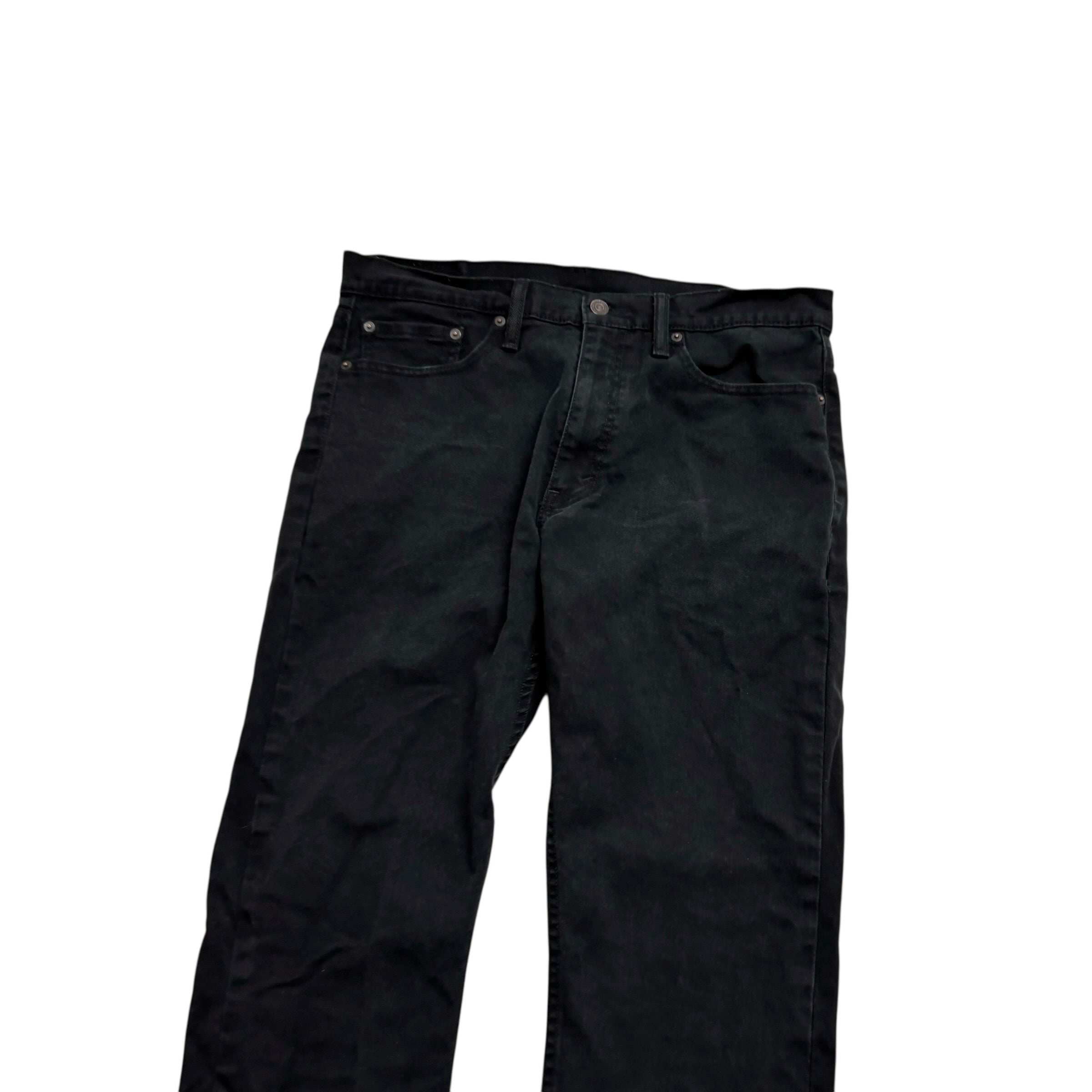 Levis 513 Jeans W34 L30 Mens Black Slim Straight Fit Stretch Denim (E)