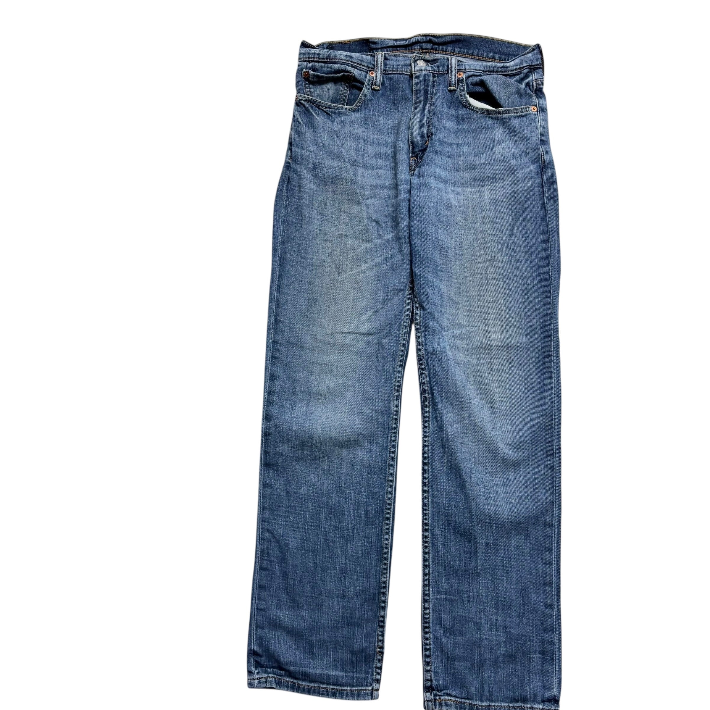 Levis 514 Jeans W32 L32 Mens Mid Blue Regular Straight Fit Stretch Denim