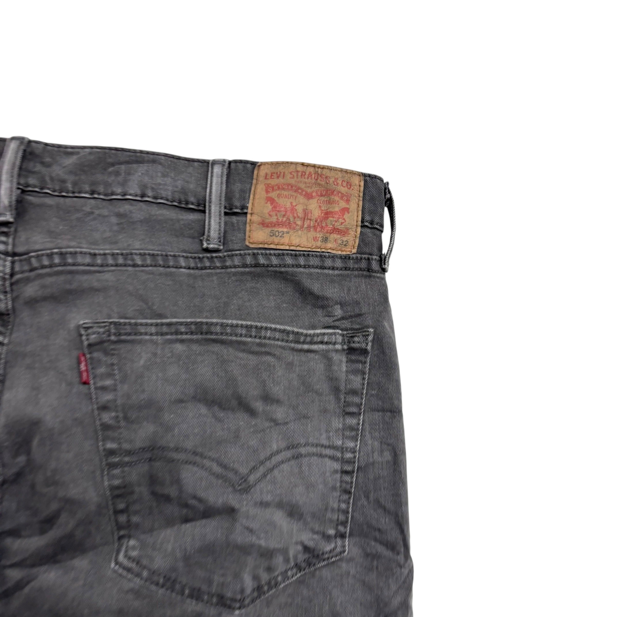 Levis 502 Jeans W40 L32 Mens Grey Regular Tapered Fit Stretch Denim