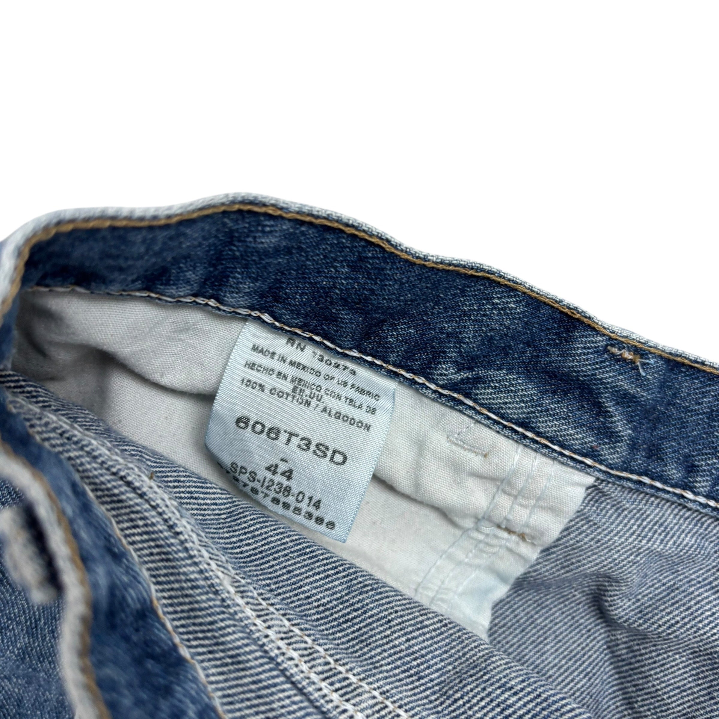 Vintage Wrangler Baggy Jorts W44 Mens Denim Shorts Mid Blue Relaxed Fit