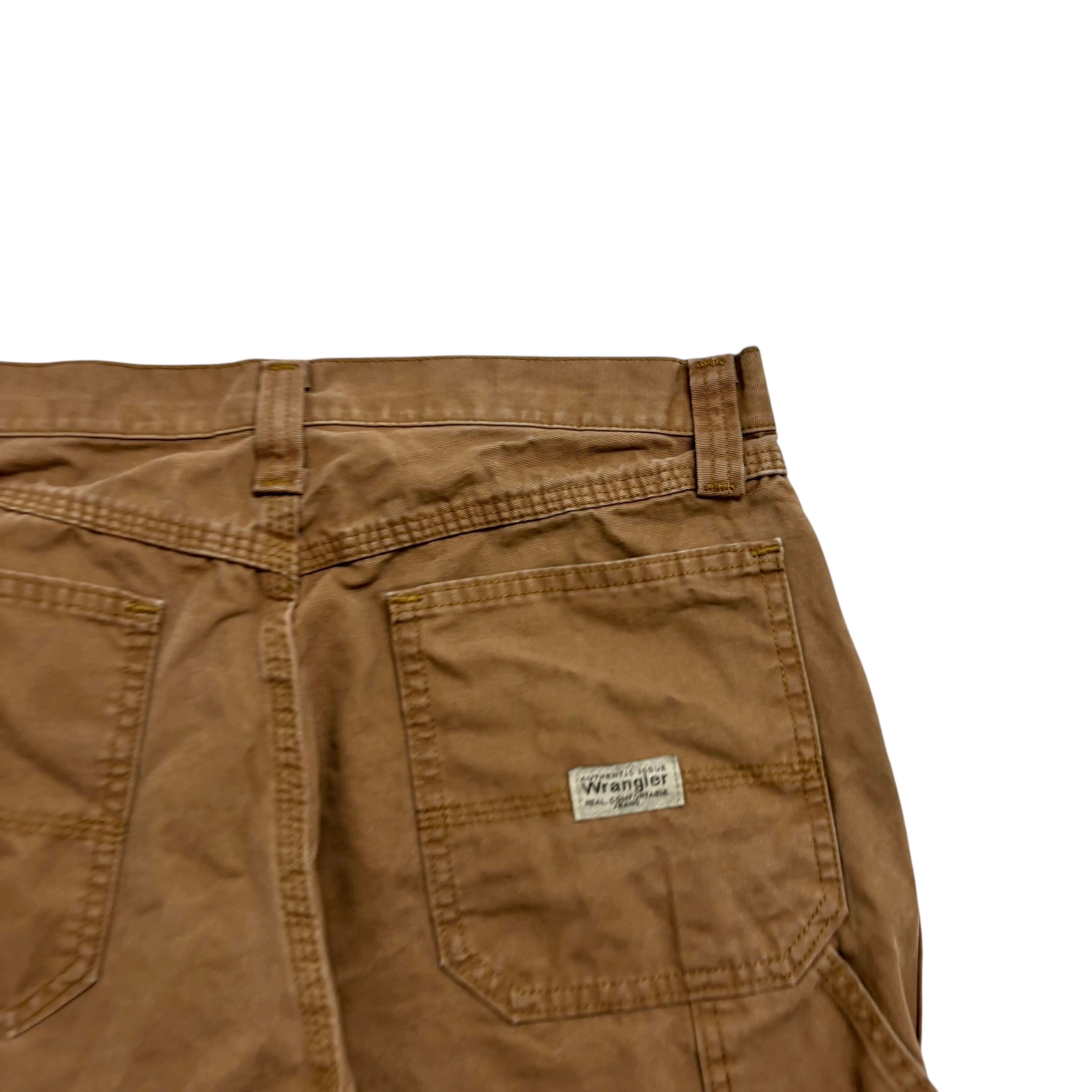 Wrangler Baggy Jorts W32 Mens Brown Canvas Shorts Relaxed Carpenter