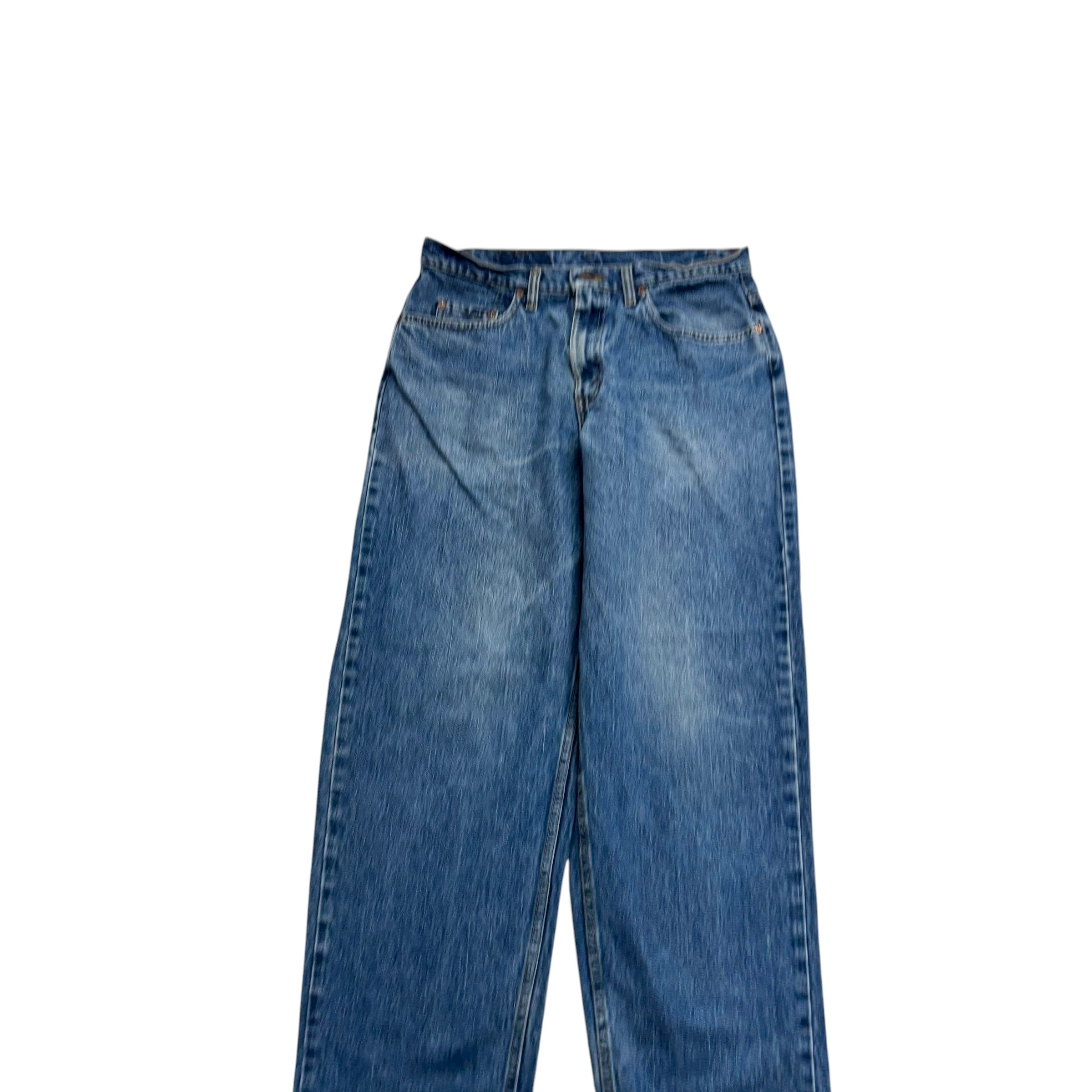 Levis 535 Jeans W33 L34 Mens Mid Blue Relaxed Straight Fit Vintage Denim