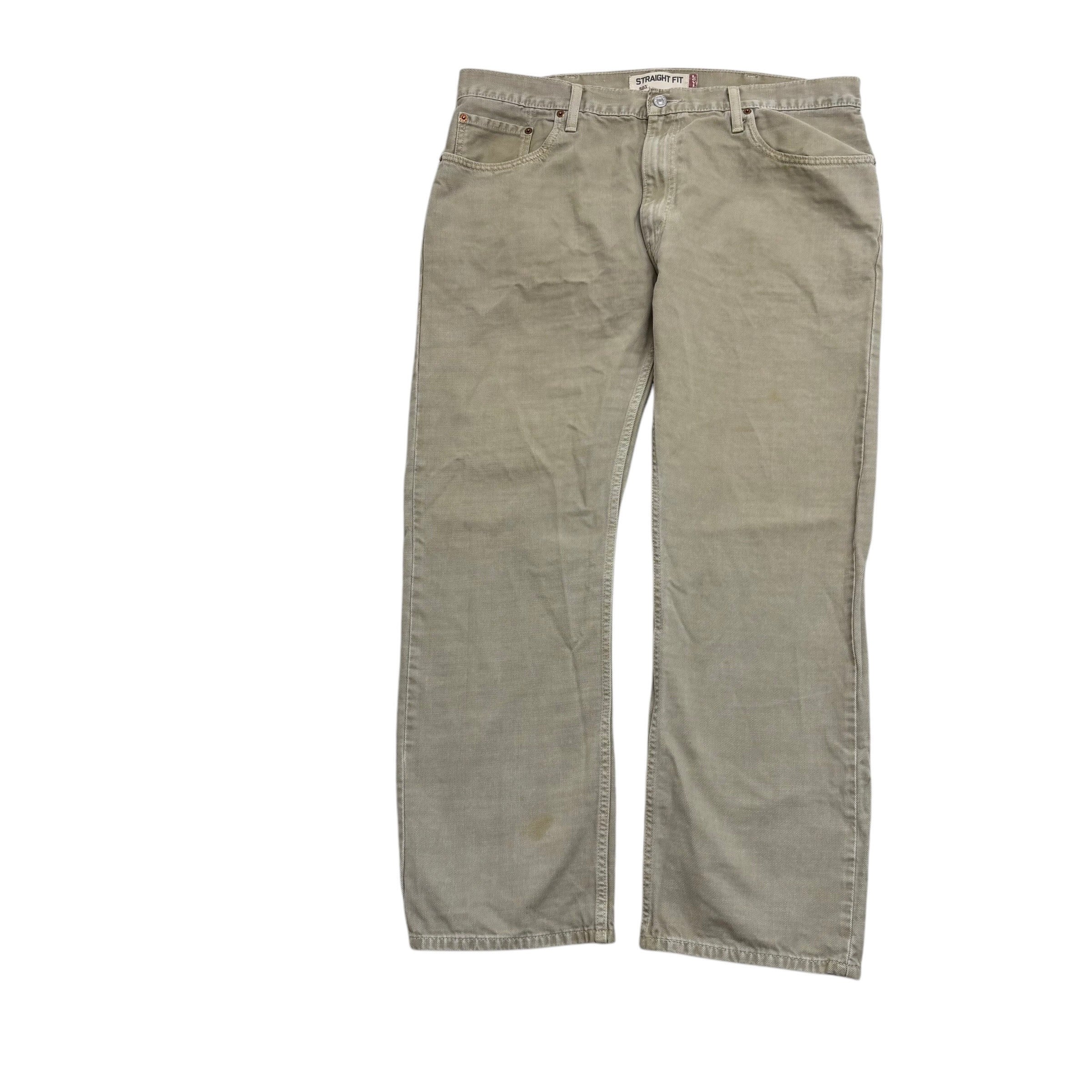 Levis 505 Jeans W38 L30 Mens Lime Green Regular Straight Fit Vintage Denim (F)