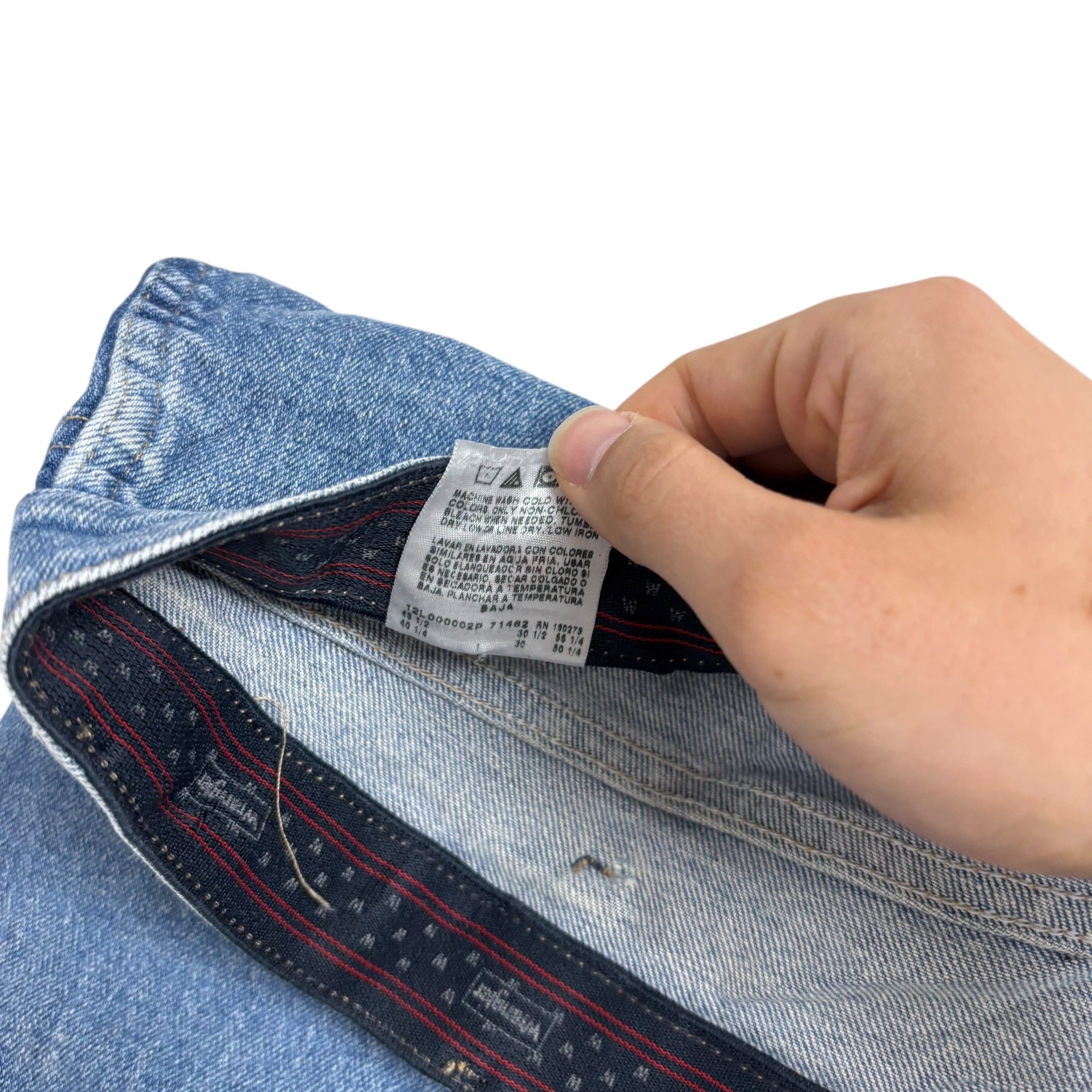 Wrangler Jeans W40 L30 Mens Light Blue Regular Straight Fit Stretch Denim (E)