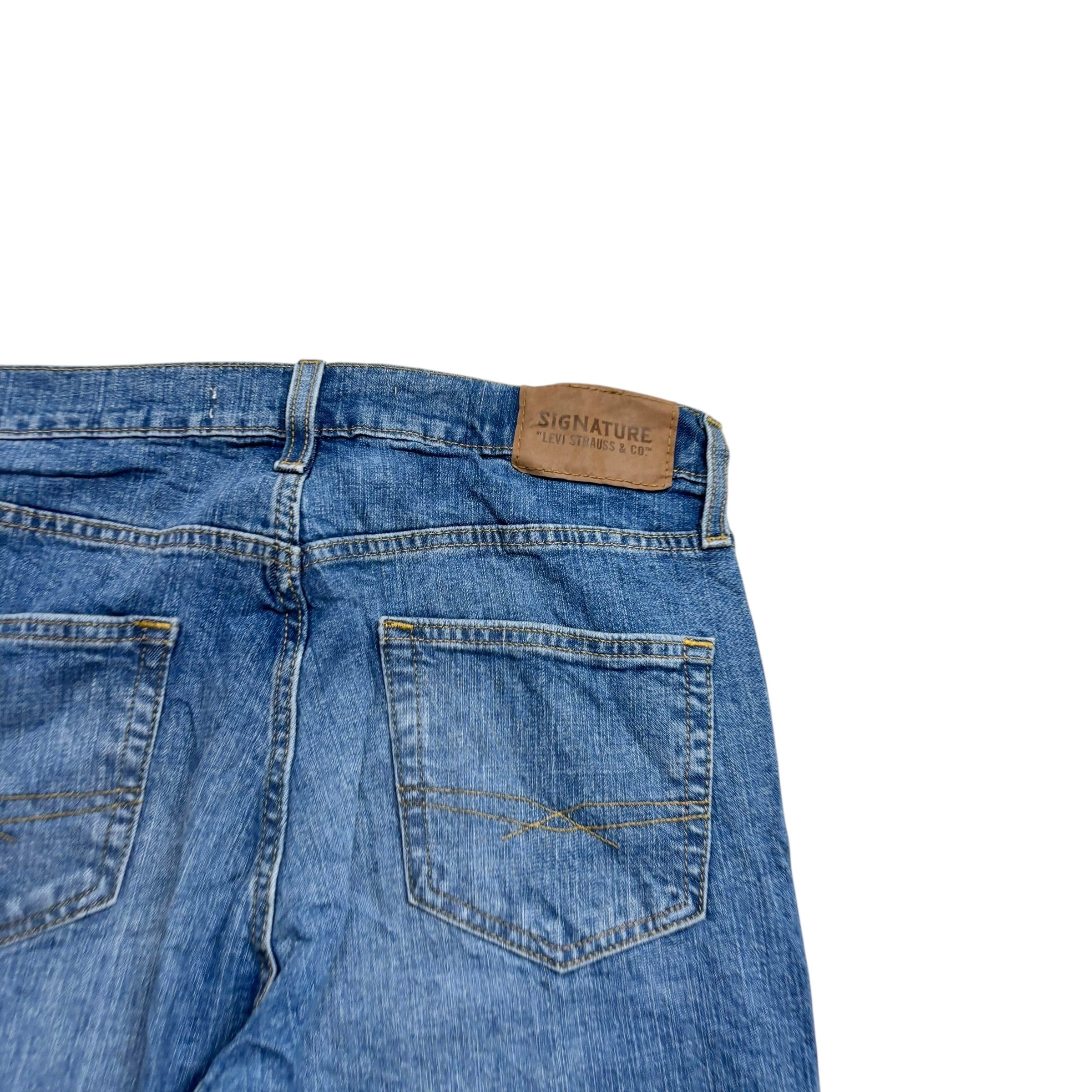 Levis Signature Jeans W30 L29 Mens Mid Blue Athletic Tapered Fit Stretch (E)