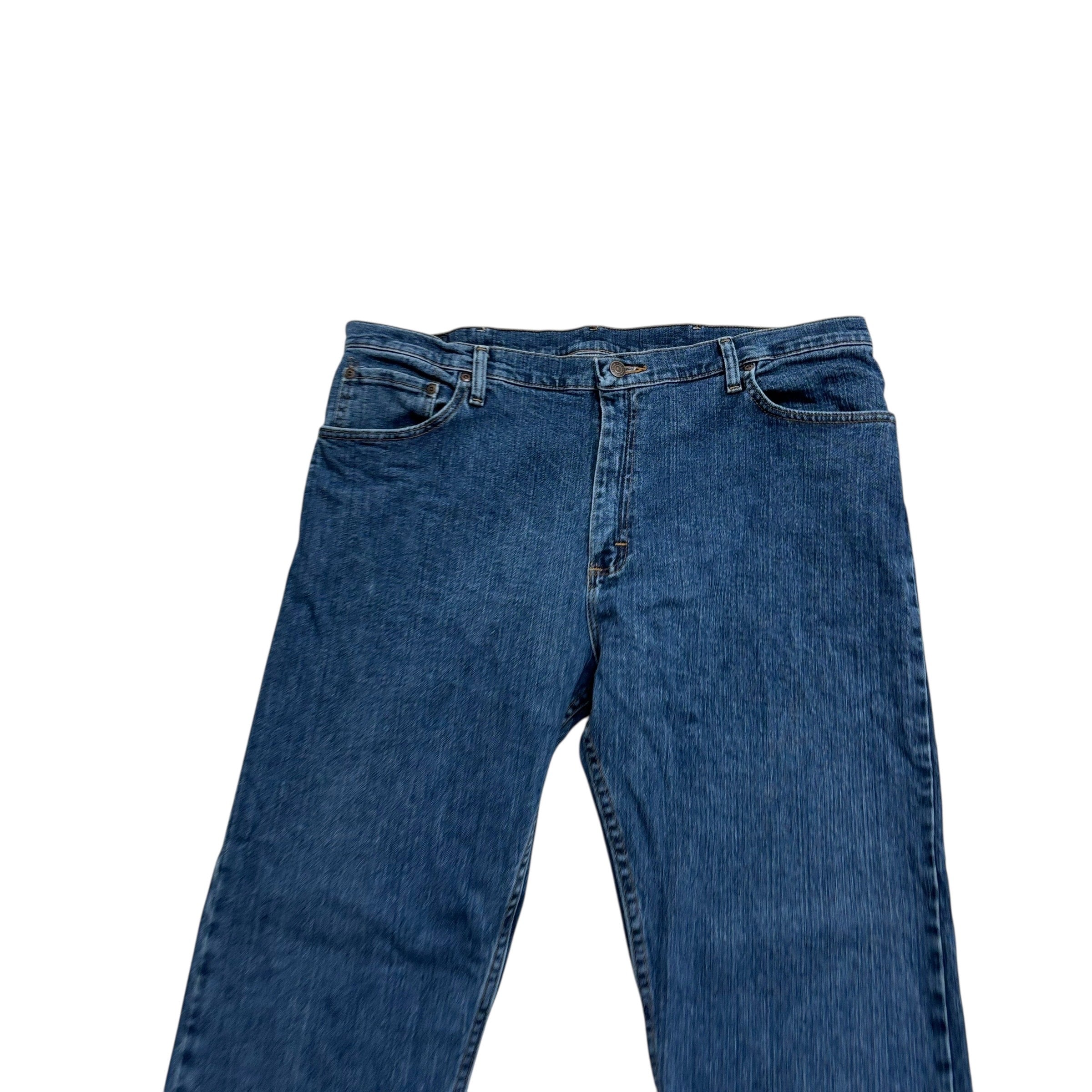 Wrangler Jeans W40 L29 Mens Mid Blue Regular Straight Fit Stretch Denim (E)