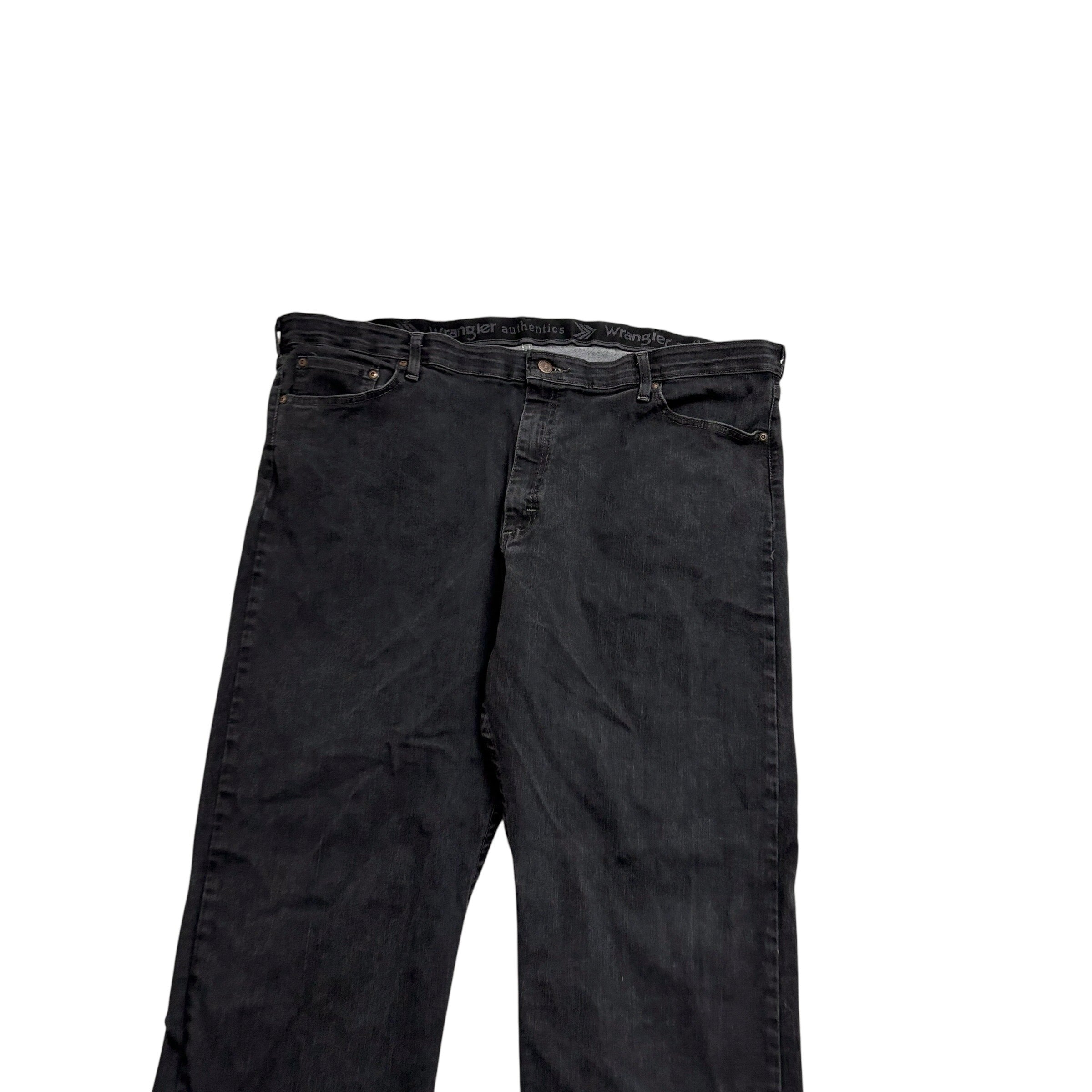 Wrangler Jeans W42 L30 Mens Black Regular Straight Fit Stretch Denim (E)