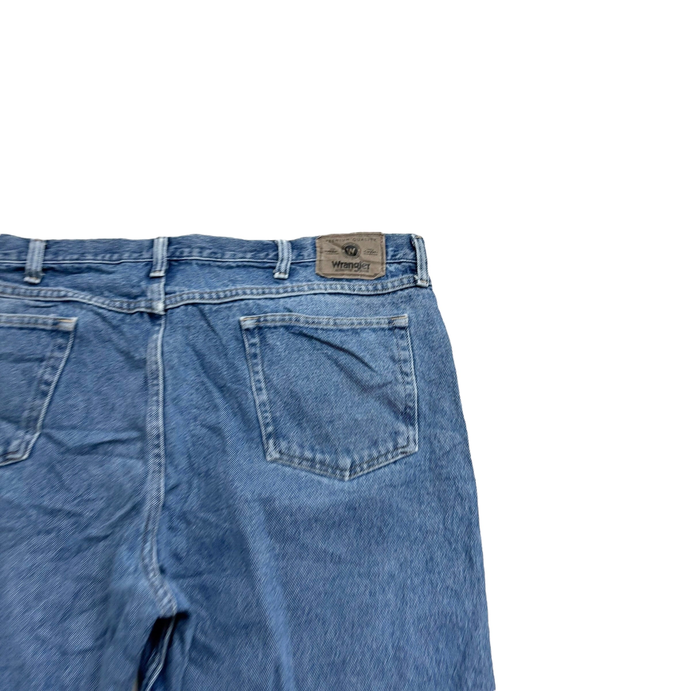 Wrangler Jeans W42 L30 Mens Mid Blue Relaxed Straight Fit Denim (E)