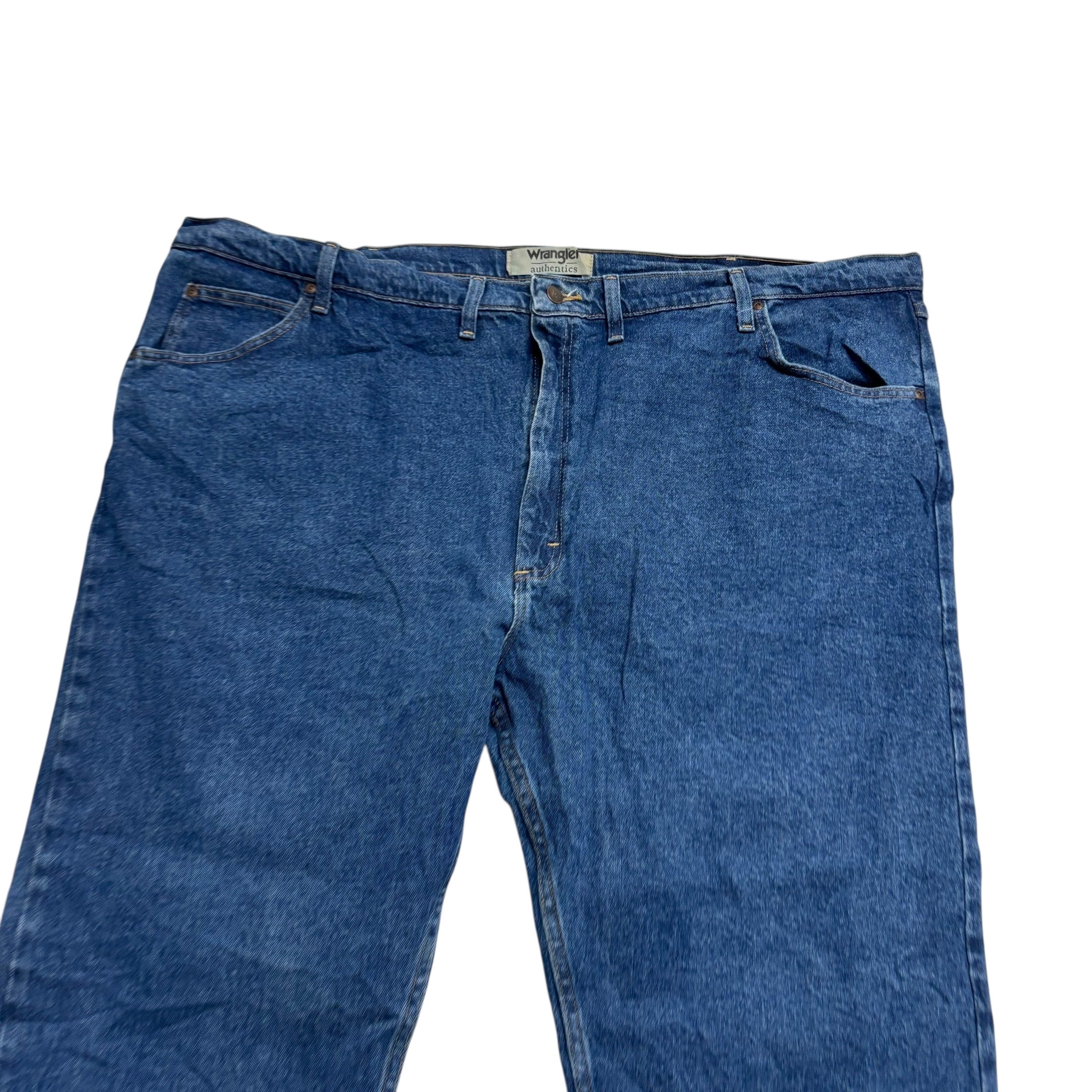 Wrangler Jeans W52 L30 Mens Mid Blue Regular Straight Fit Stretch Denim (E)