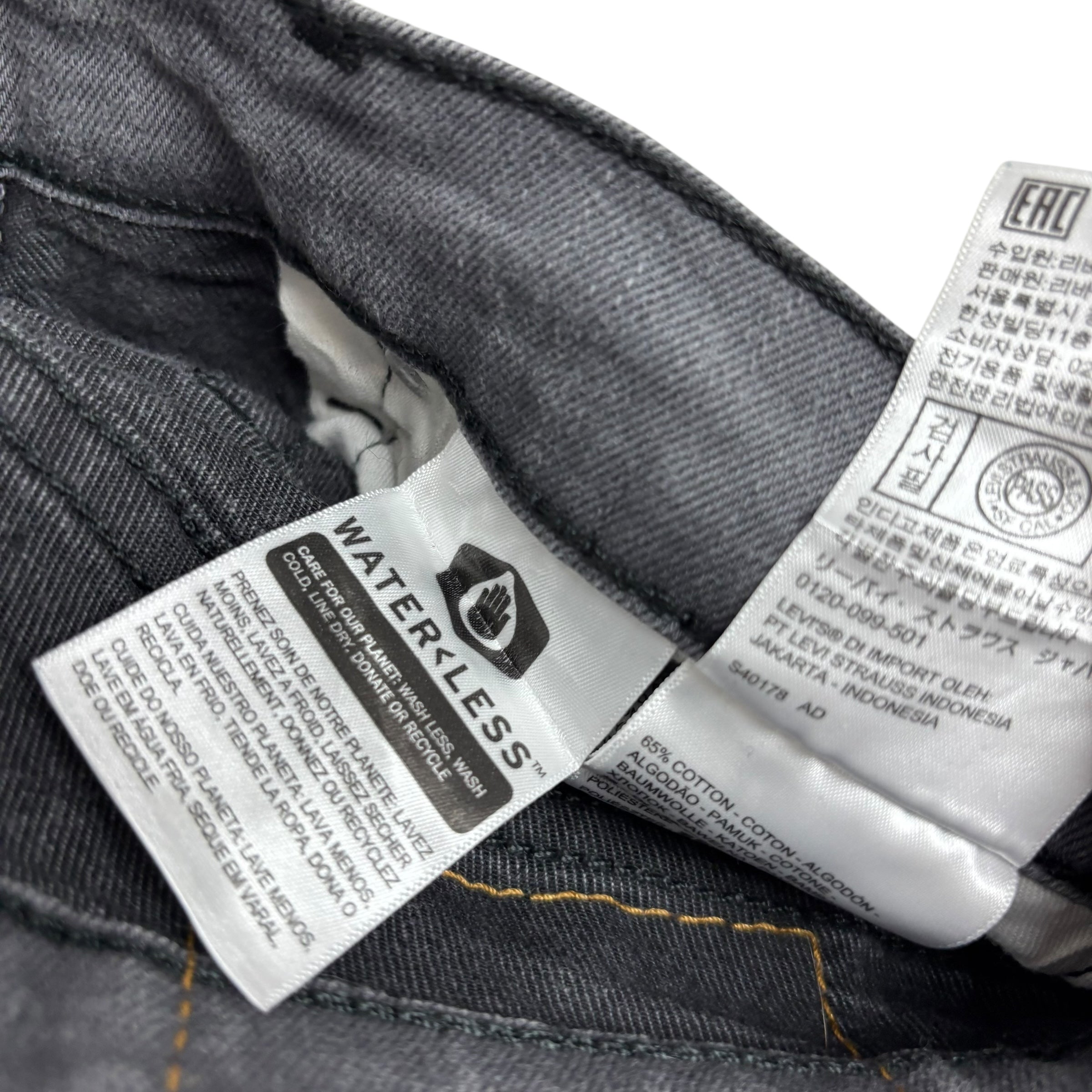Levis 511 Jeans W29 L30 Mens Grey Slim Fit Stretch Denim