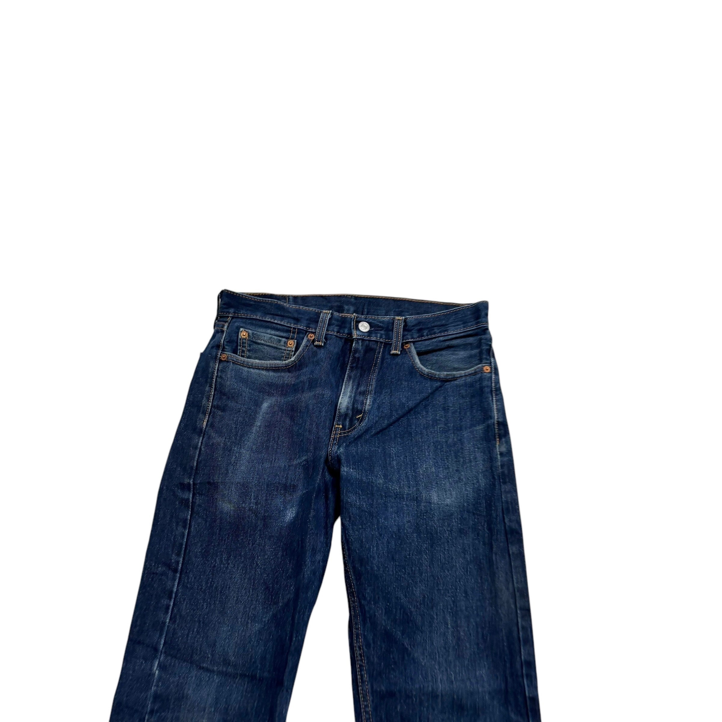 Levis 505 Jeans W30 L32 Mens Dark Blue Regular Straight Fit Denim