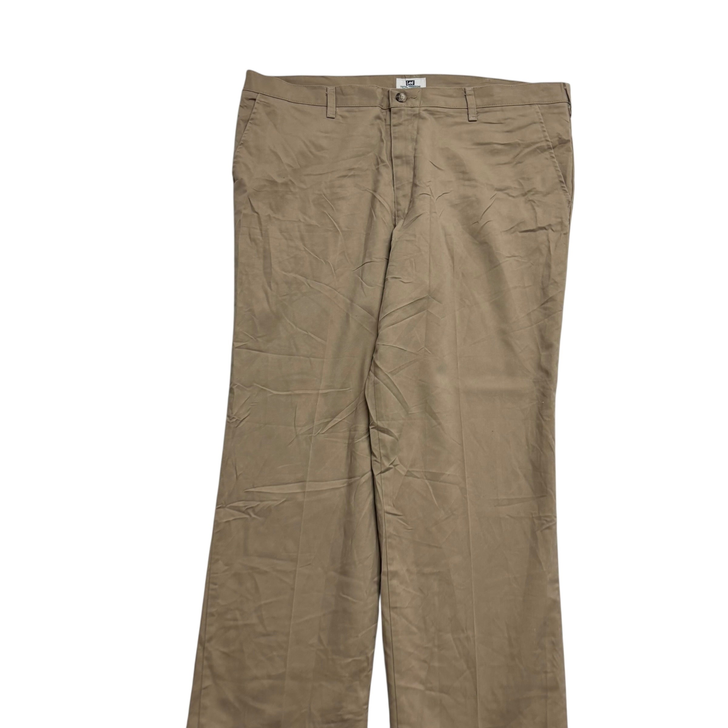 Lee Trousers W40 L32 Mens Brown Relaxed Straight Fit Total Freedom Pants (E)