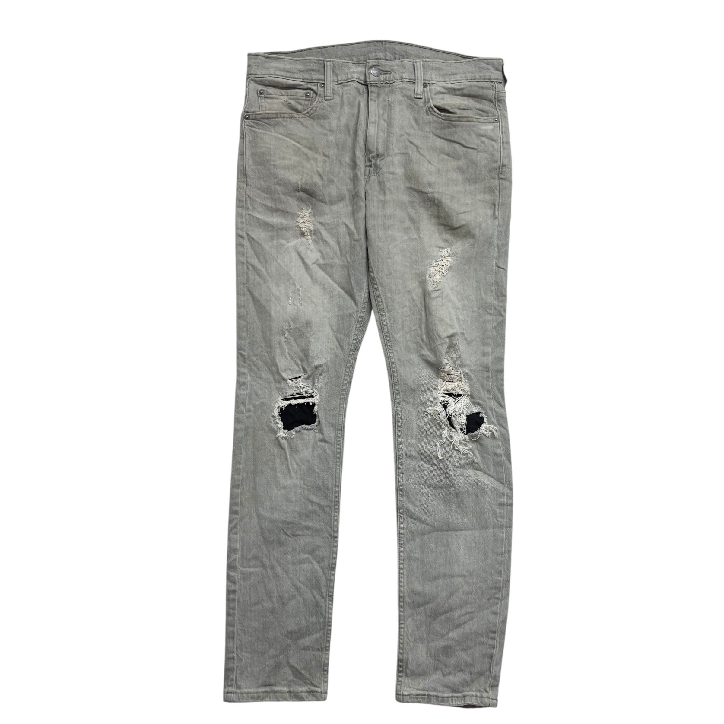 Levis 512 Jeans W33 L32 Mens Green Slim Tapered Fit Stretch Distressed