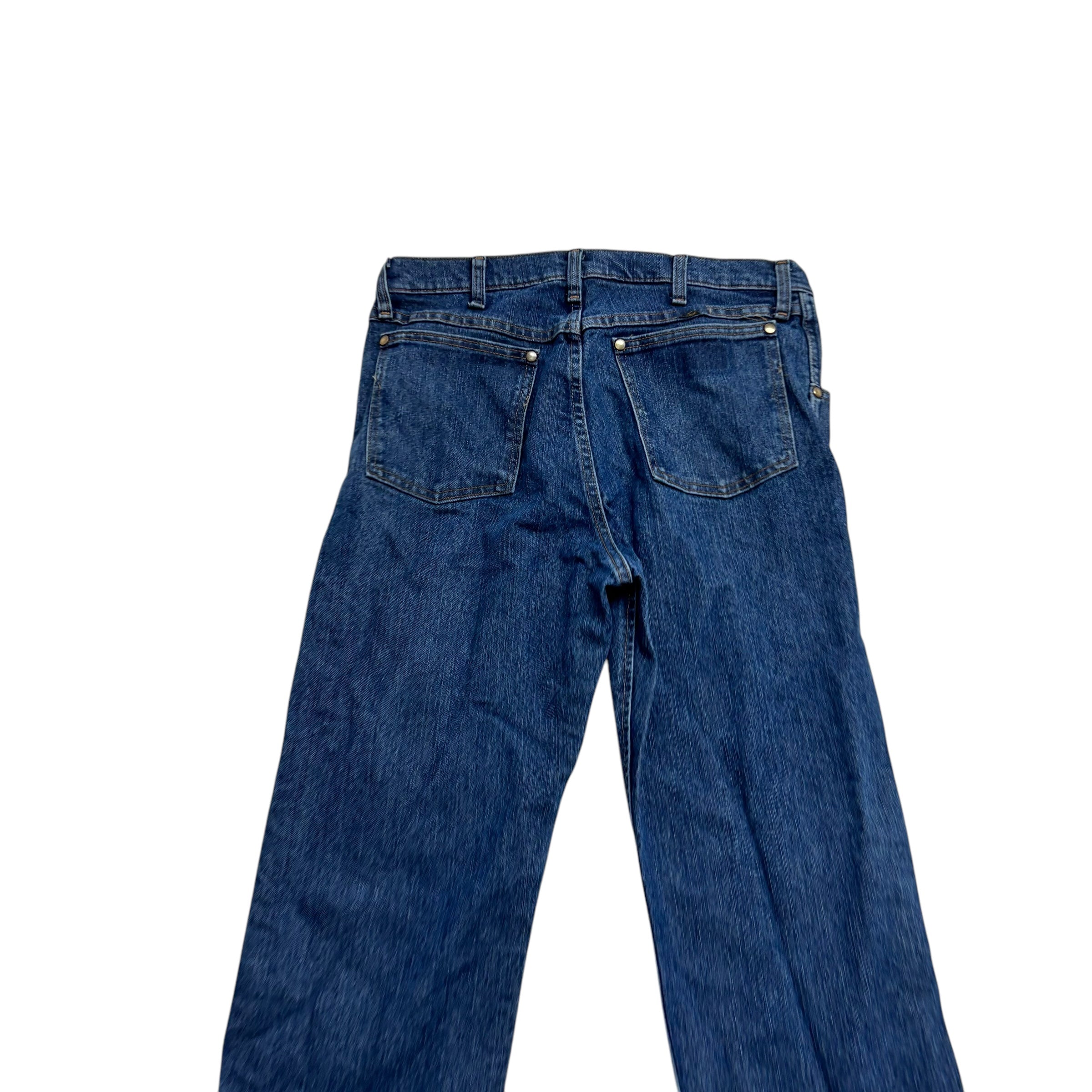 Wrangler Jeans W33 L38 Mens Dark Blue 47 Regular Straight Fit Stretch Denim