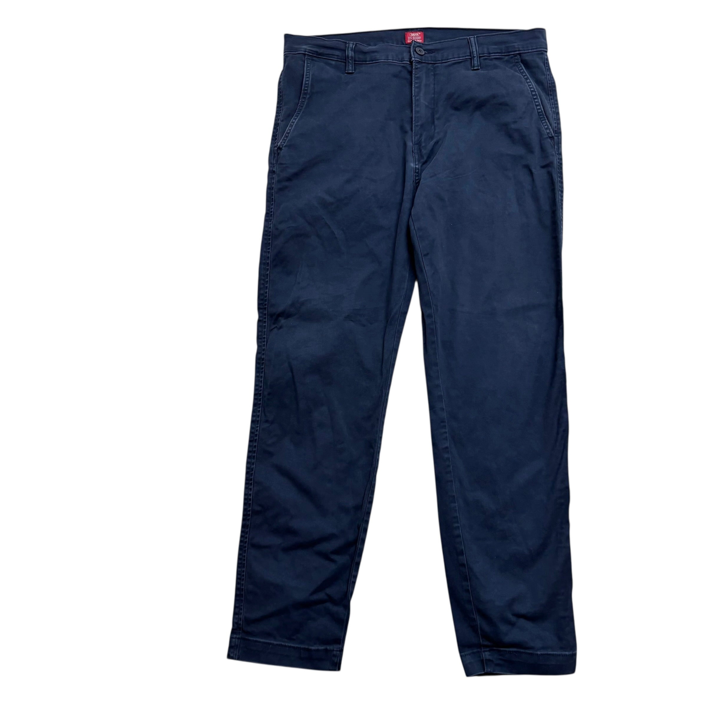 Levis XX Chino Trousers W34 L32 Mens Navy Blue Standard Tapered Fit Stretch (E)