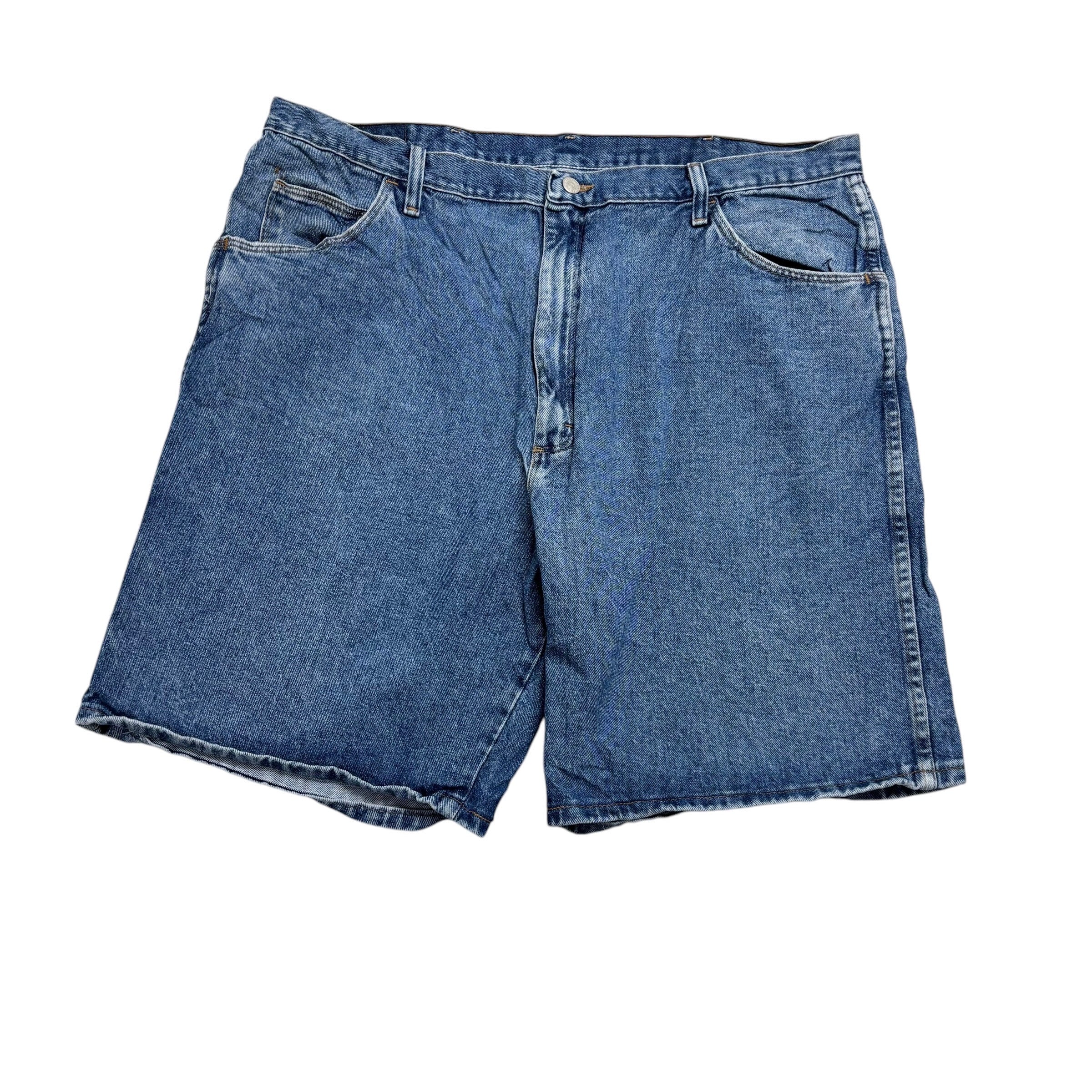 Vintage Wrangler Baggy Jorts W42 Mens Denim Shorts Mid Blue Relaxed Fit (E)