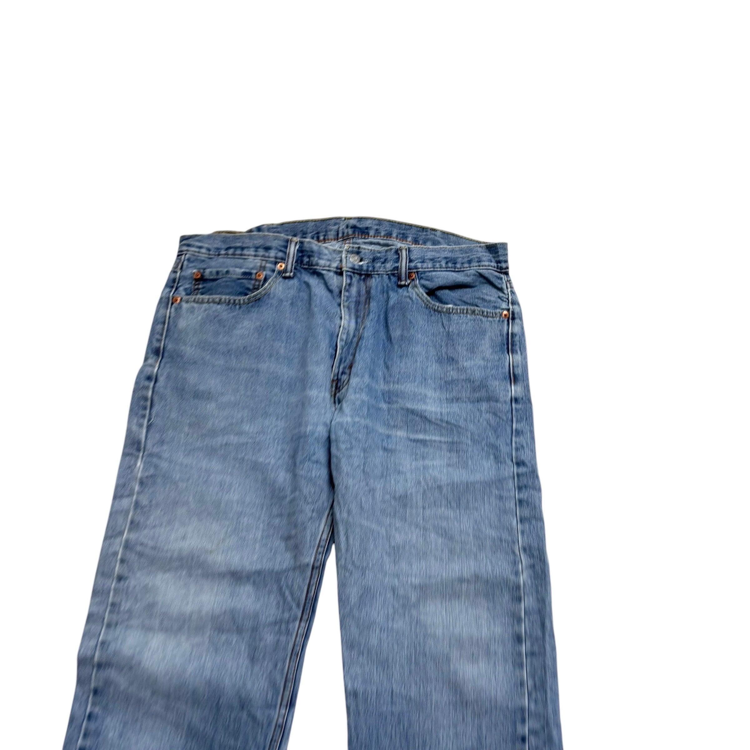 Levis 505 Jeans W38 L34 Mens Light Blue Regular Straight Fit Denim (F)