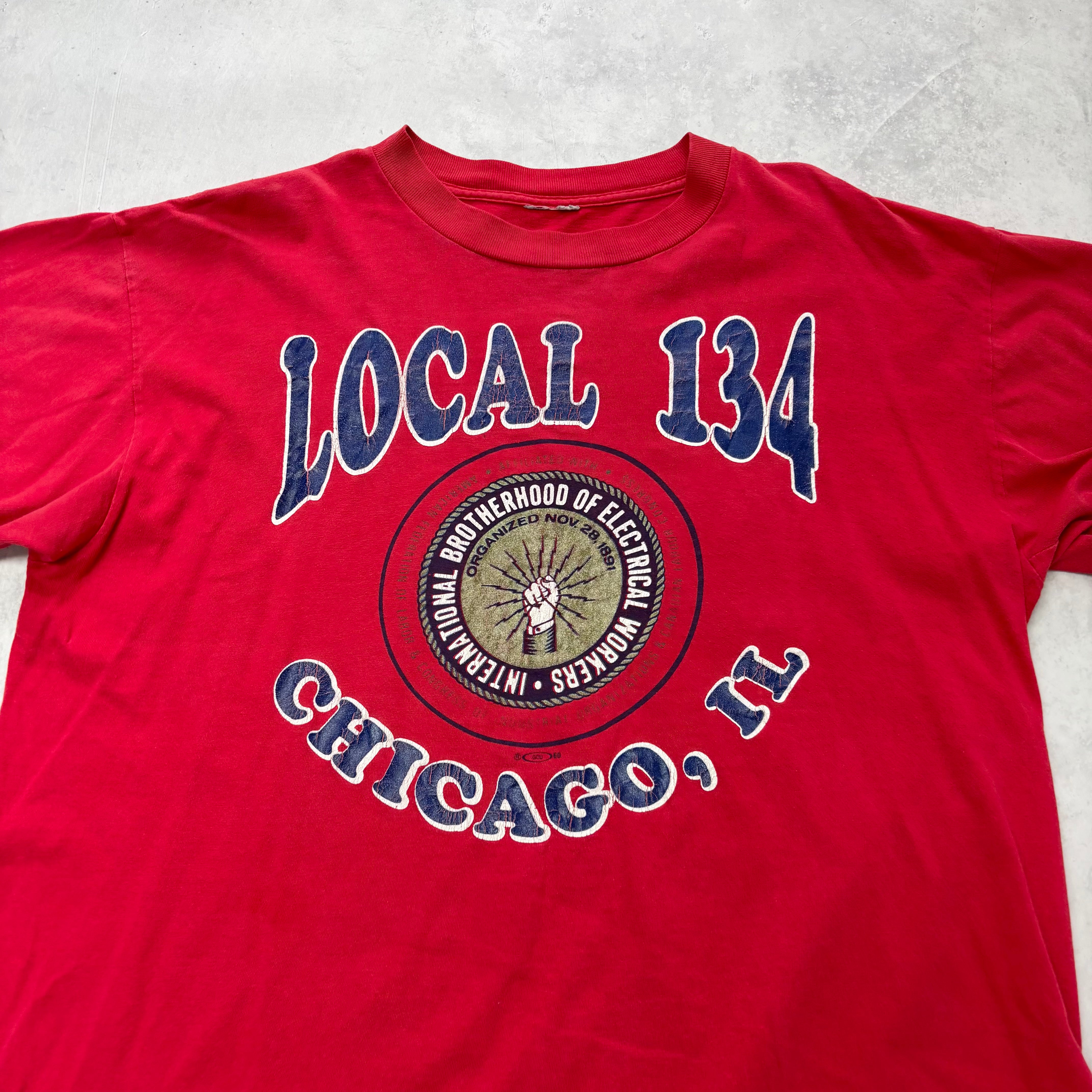 Vintage T Shirt Mens XL Red Single Stitch Graphic Print 90s Union USA