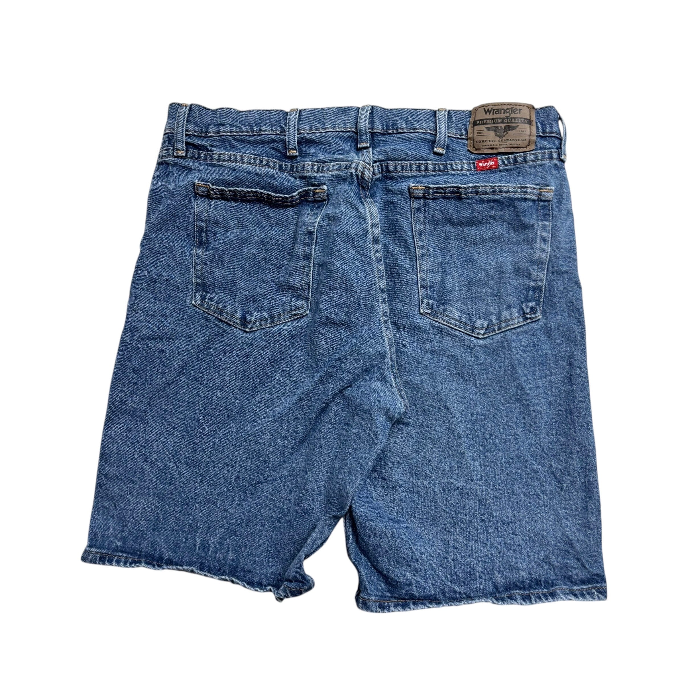 Wrangler Jorts W36 Mens Denim Shorts Mid Blue Regular Fit Stretch