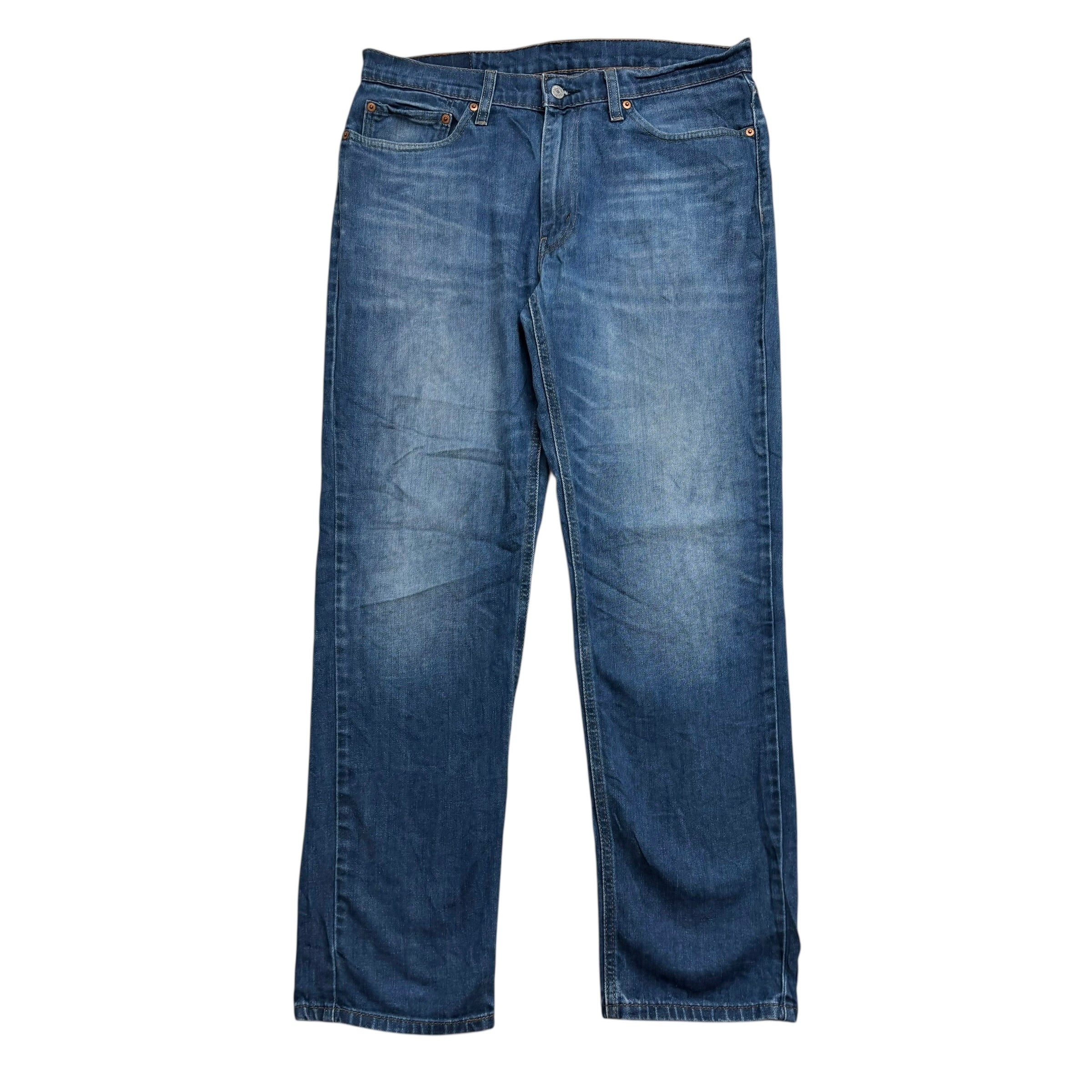 Levis 541 Jeans W34 L33 Mens Mid Blue Athletic Tapered Fit Stretch Denim