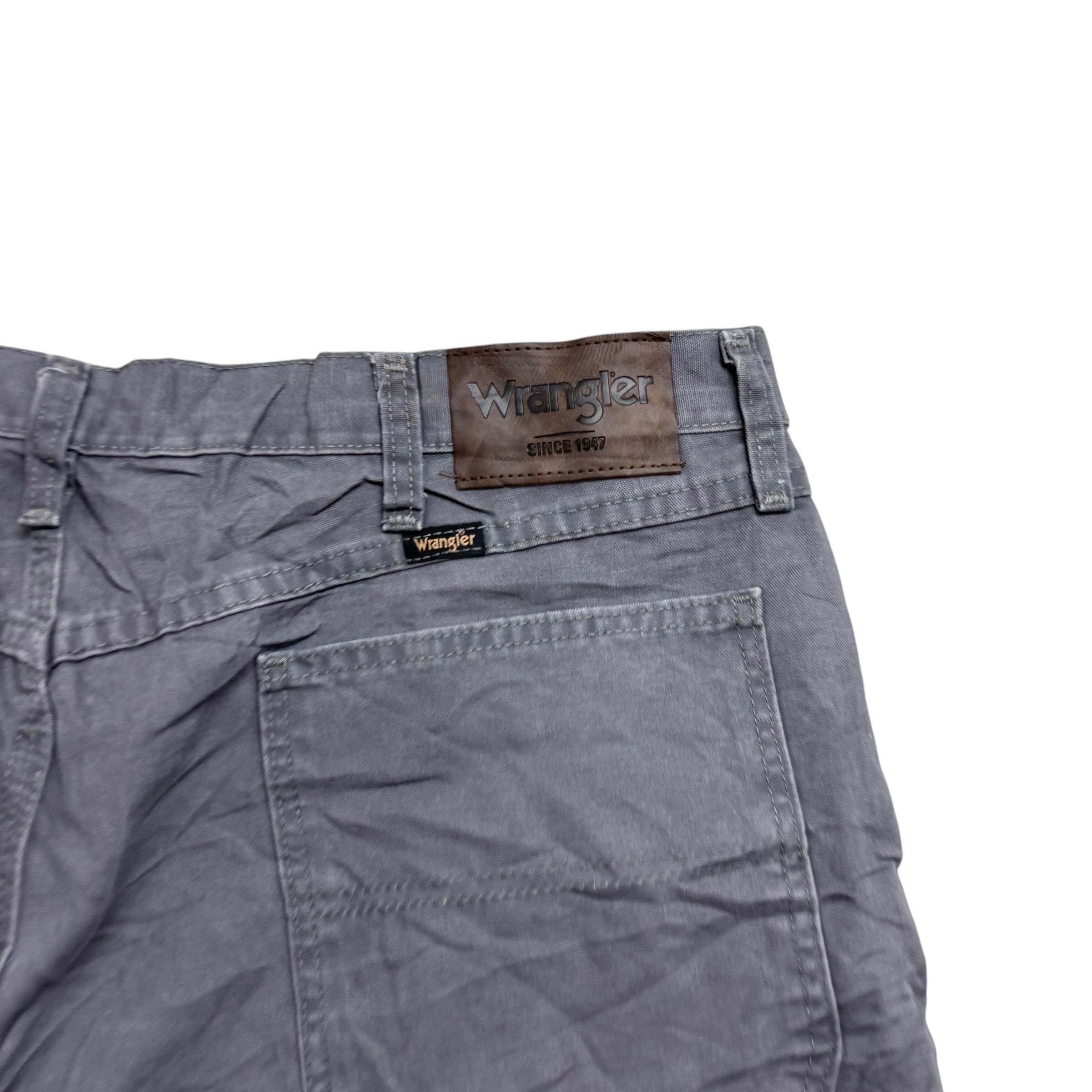Wrangler Baggy Jorts W38 Mens Grey Denim Shorts Relaxed Fit Carpenter (E)