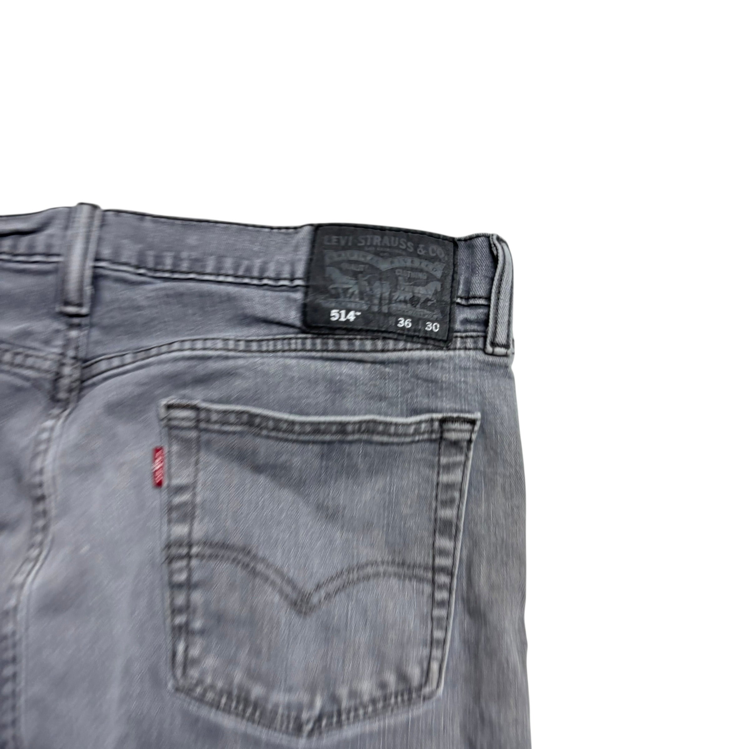 Levis 514 Jeans W34 L27 Mens Grey Regular Straight Fit Stretch Denim (E)