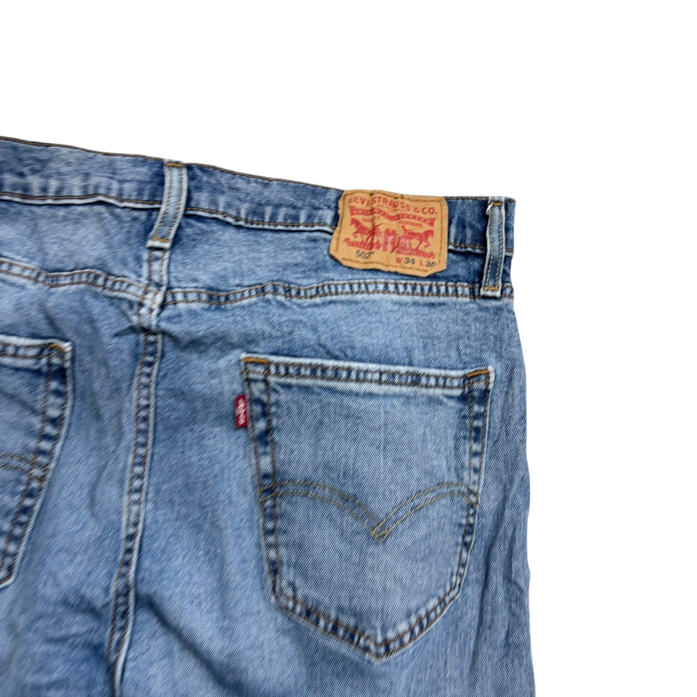 Levis 502 Jeans W34 L30 Mens Light Blue Regular Tapered Fit Stretch Denim
