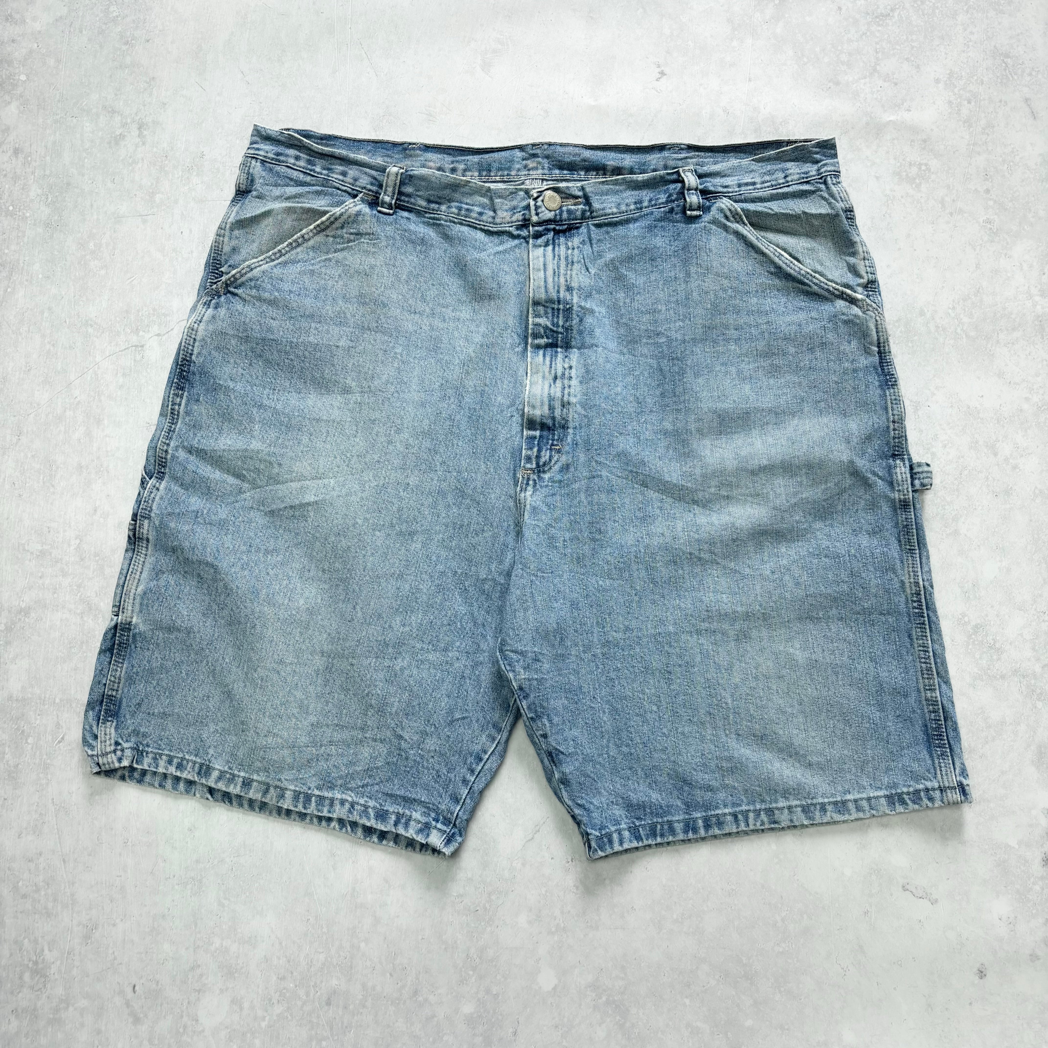 Vintage Wrangler Jorts W40 Mens Denim Shorts Light Blue Baggy Relaxed Carpenter