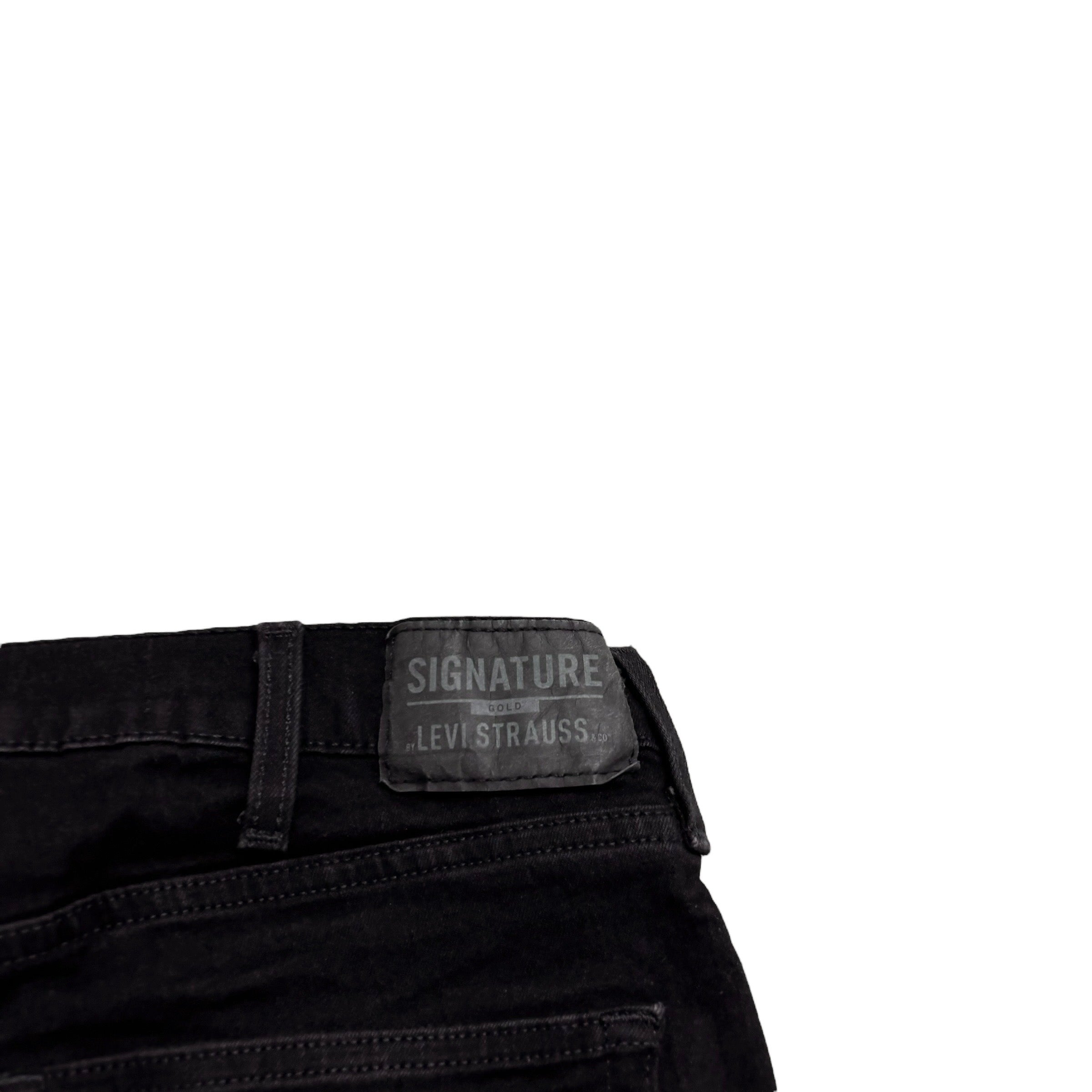 Levis Signature Jeans W38 L29 Mens Black Slim Fit Stretch Denim (E)