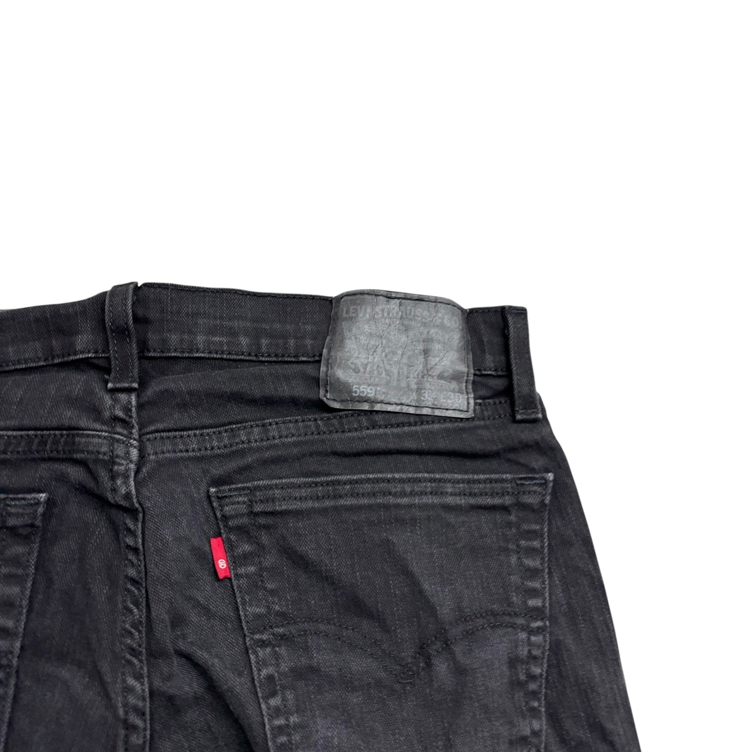 Levis 559 Jeans W31 L29 Mens Black Regular Straight Fit Stretch Denim