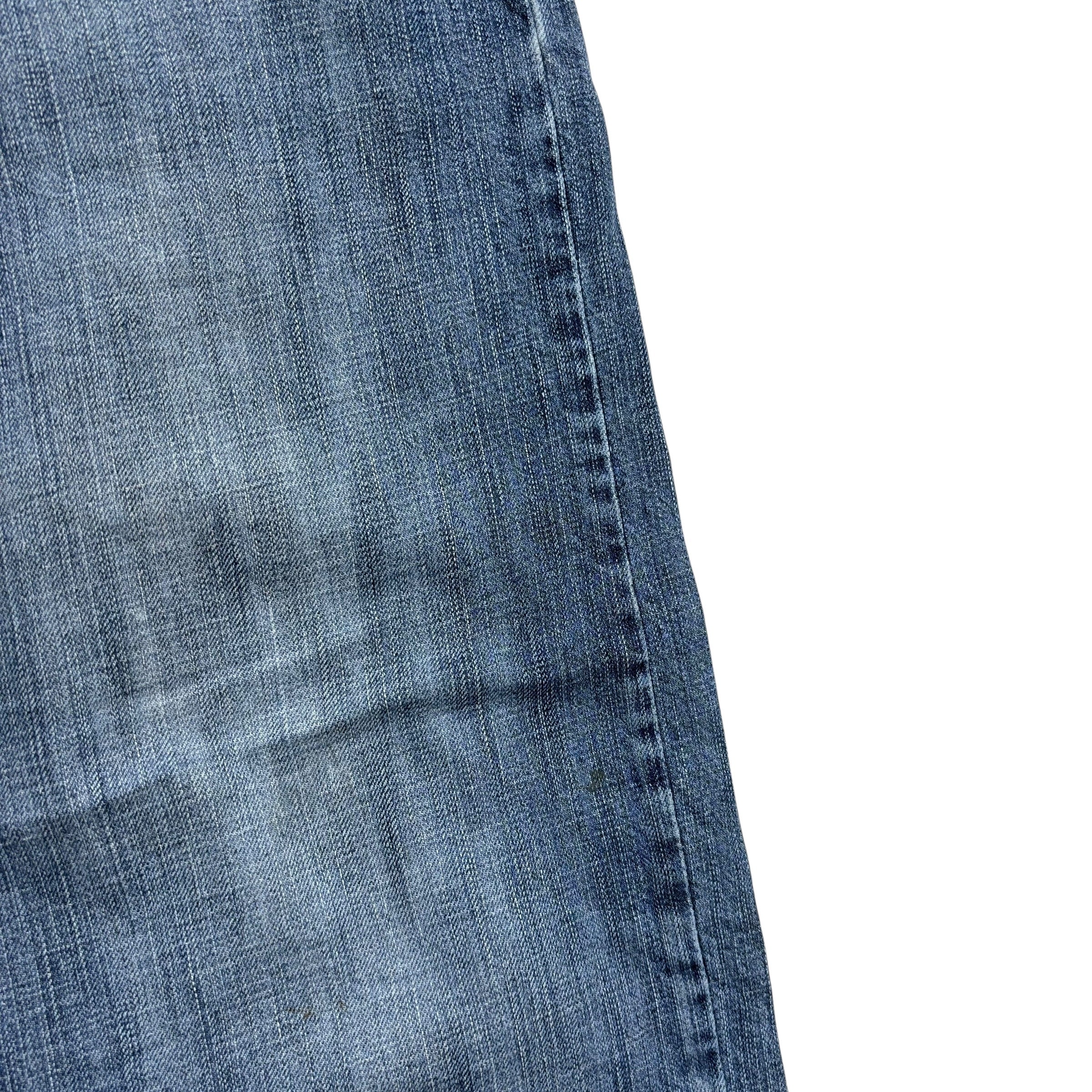 Wrangler Jeans W42 L32 Mens Mid Blue Relaxed Bootcut Fit Vintage Denim (F)