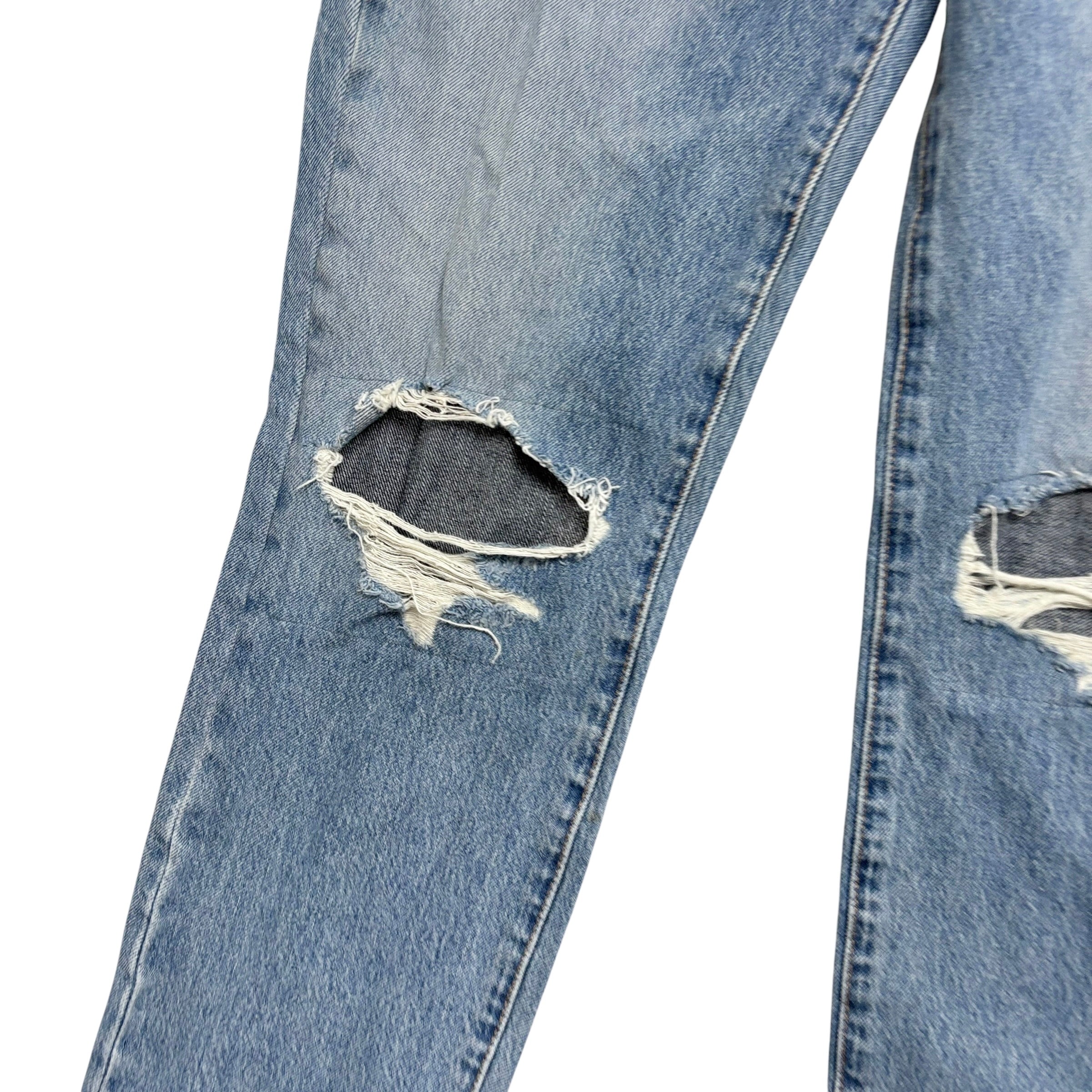 Levis 511 Jeans W33 L32 Mens Light Blue Slim Fit Stretch Distressed Denim