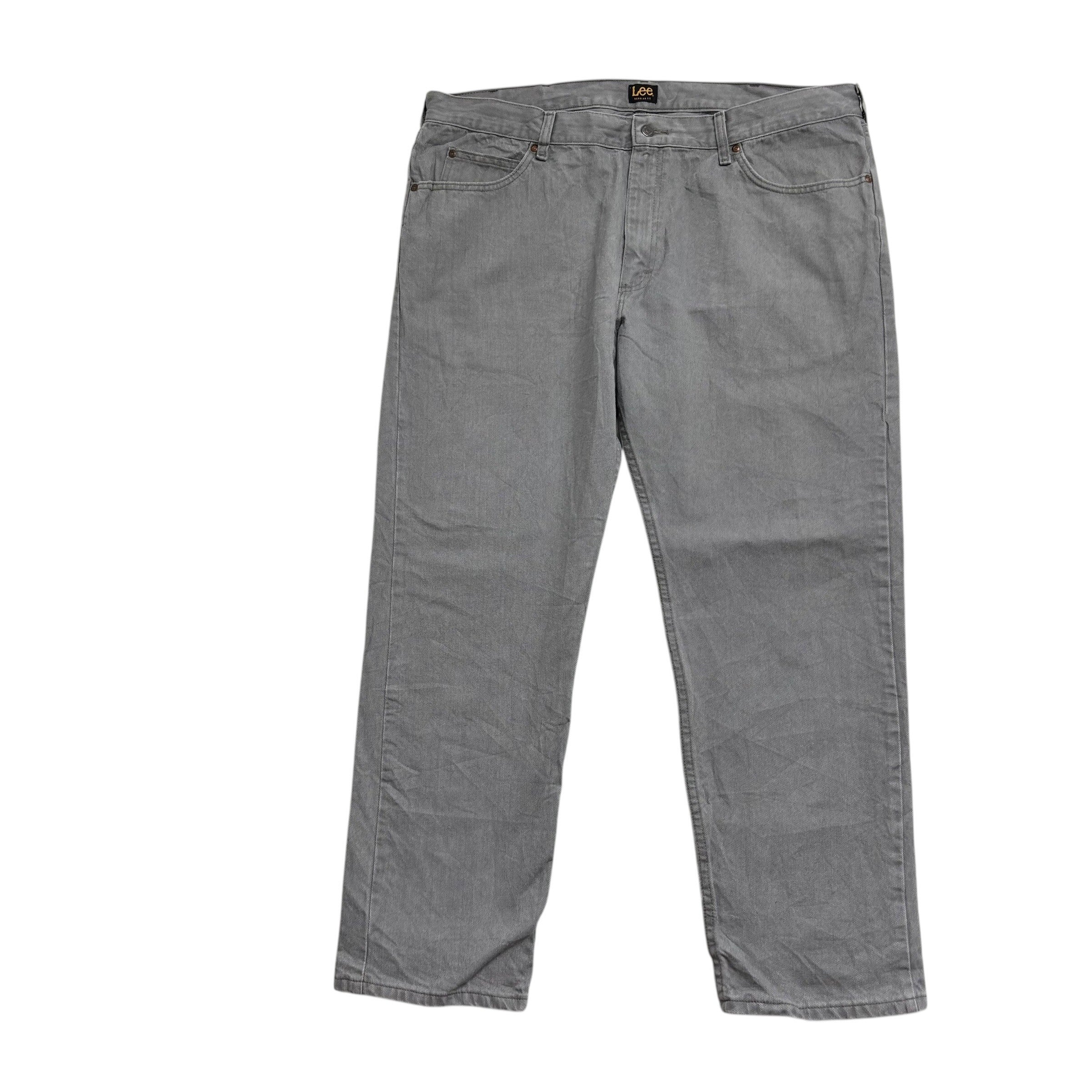 Lee Jeans W42 L30 Mens Grey Regular Straight Fit Denim (E)