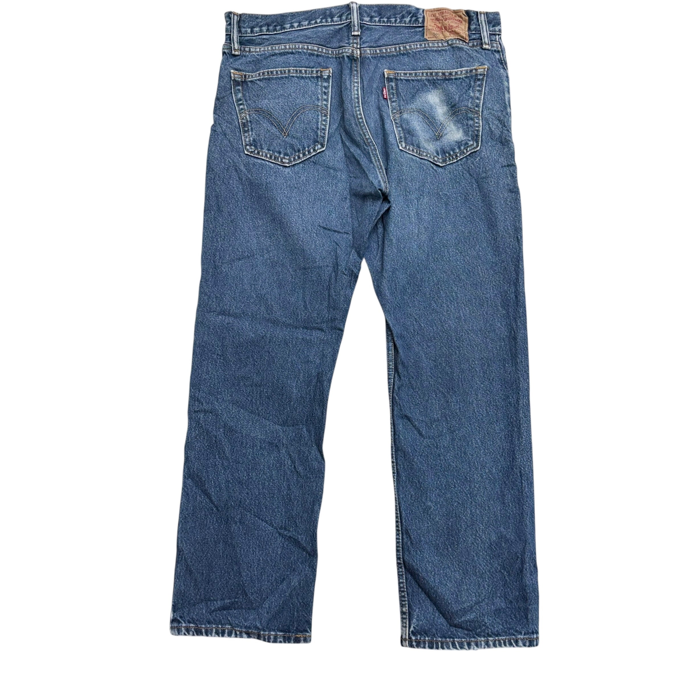 Levis 505 Jeans W36 L30 Mens Mid Blue Regular Straight Fit Vintage Denim