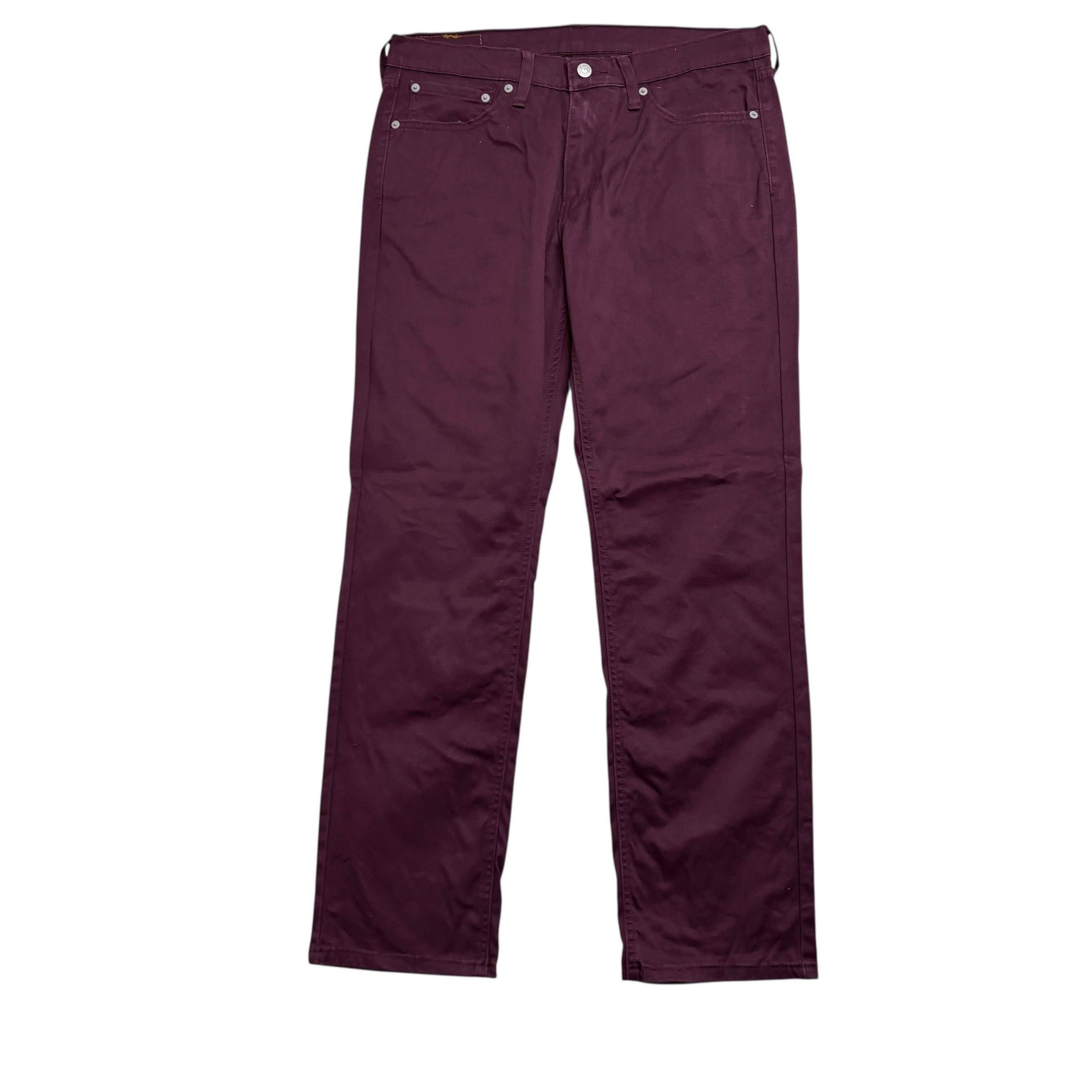 Levis 541 Trousers W33 L32 Mens Burgundy Regular Tapered Fit Stretch Pants