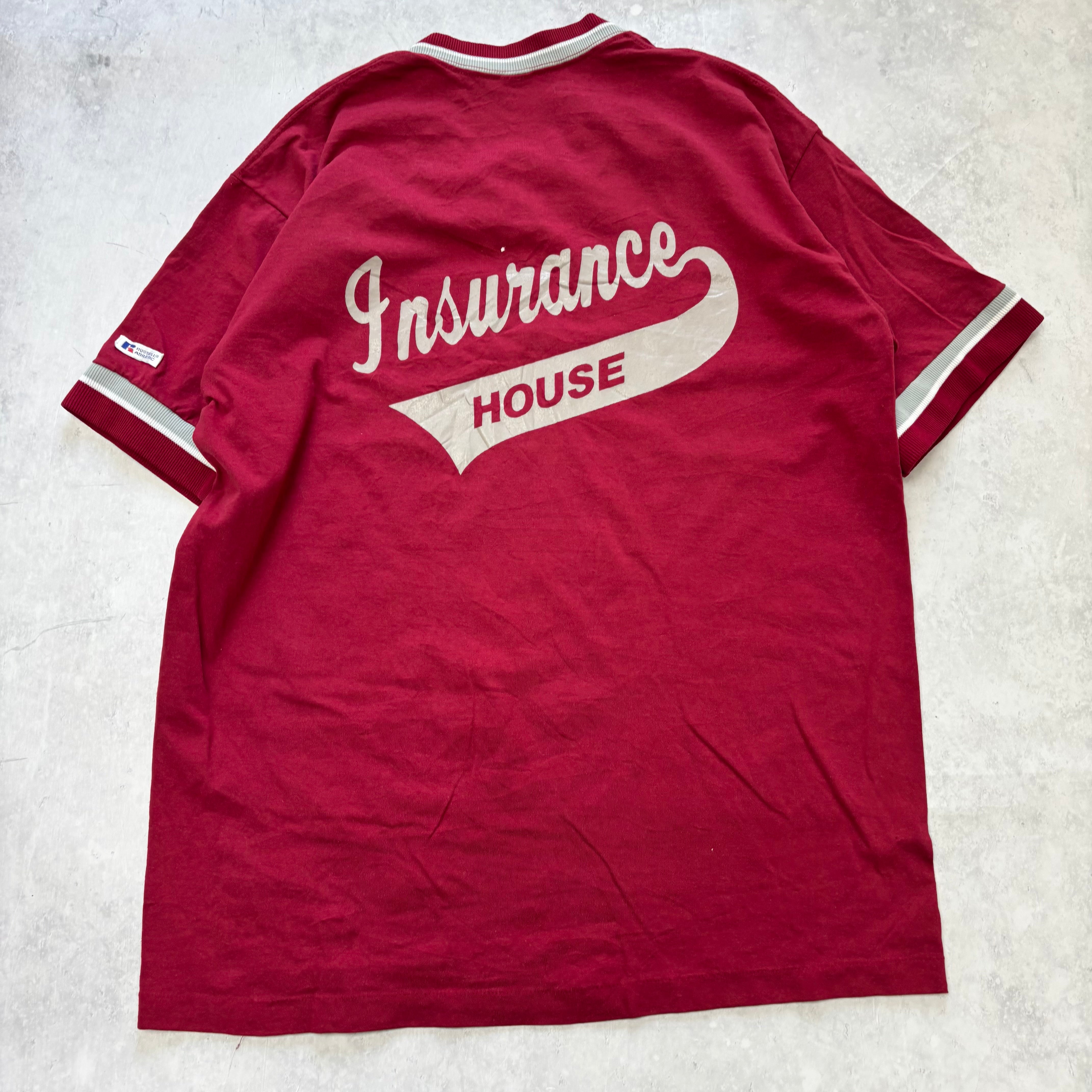 Vintage T Shirt Mens XL Burgundy Single Stitch Graphic Print 90s Baseball (E)