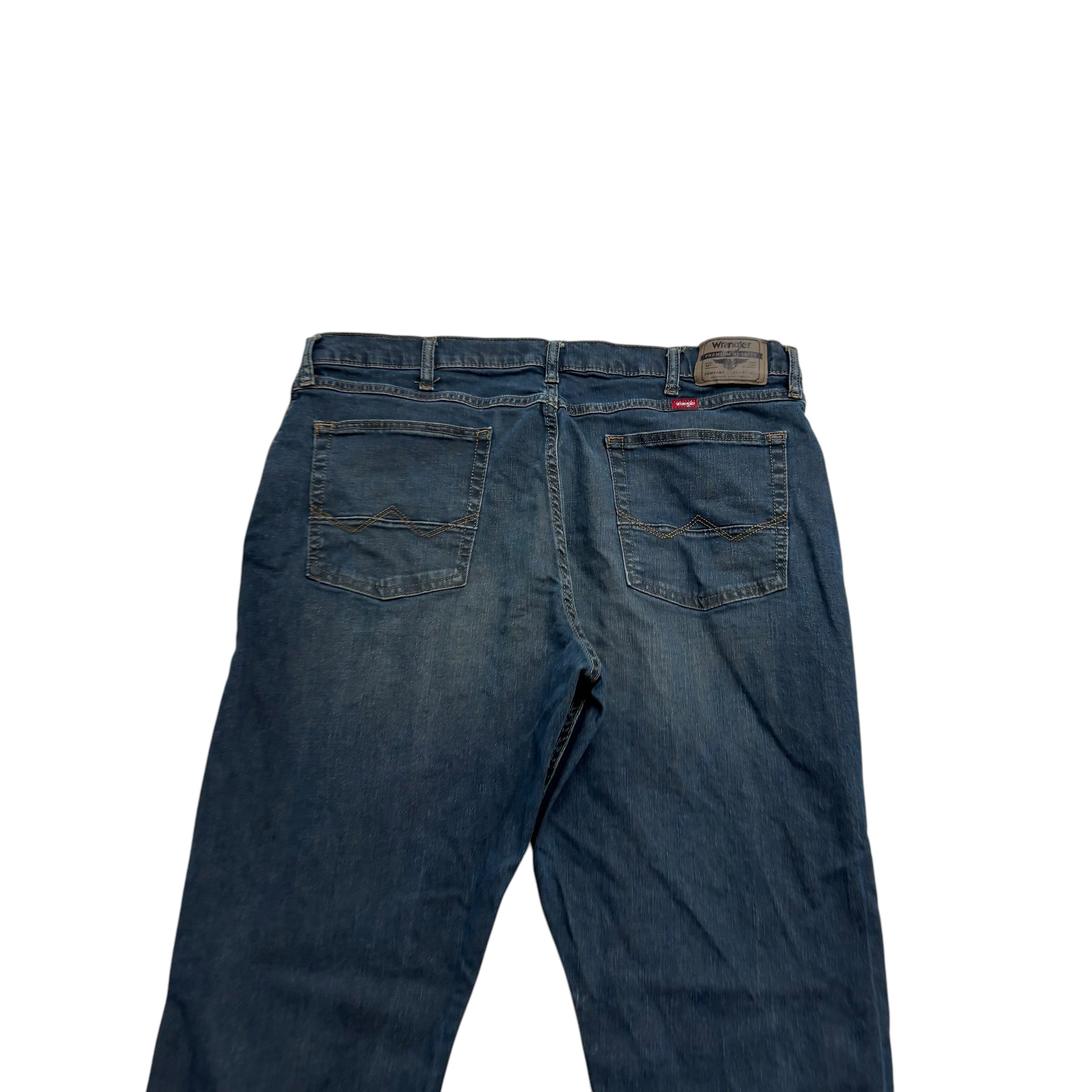 Wrangler Jeans W38 L30 Mens Dark Blue Athletic Fit Stretch Denim (E)