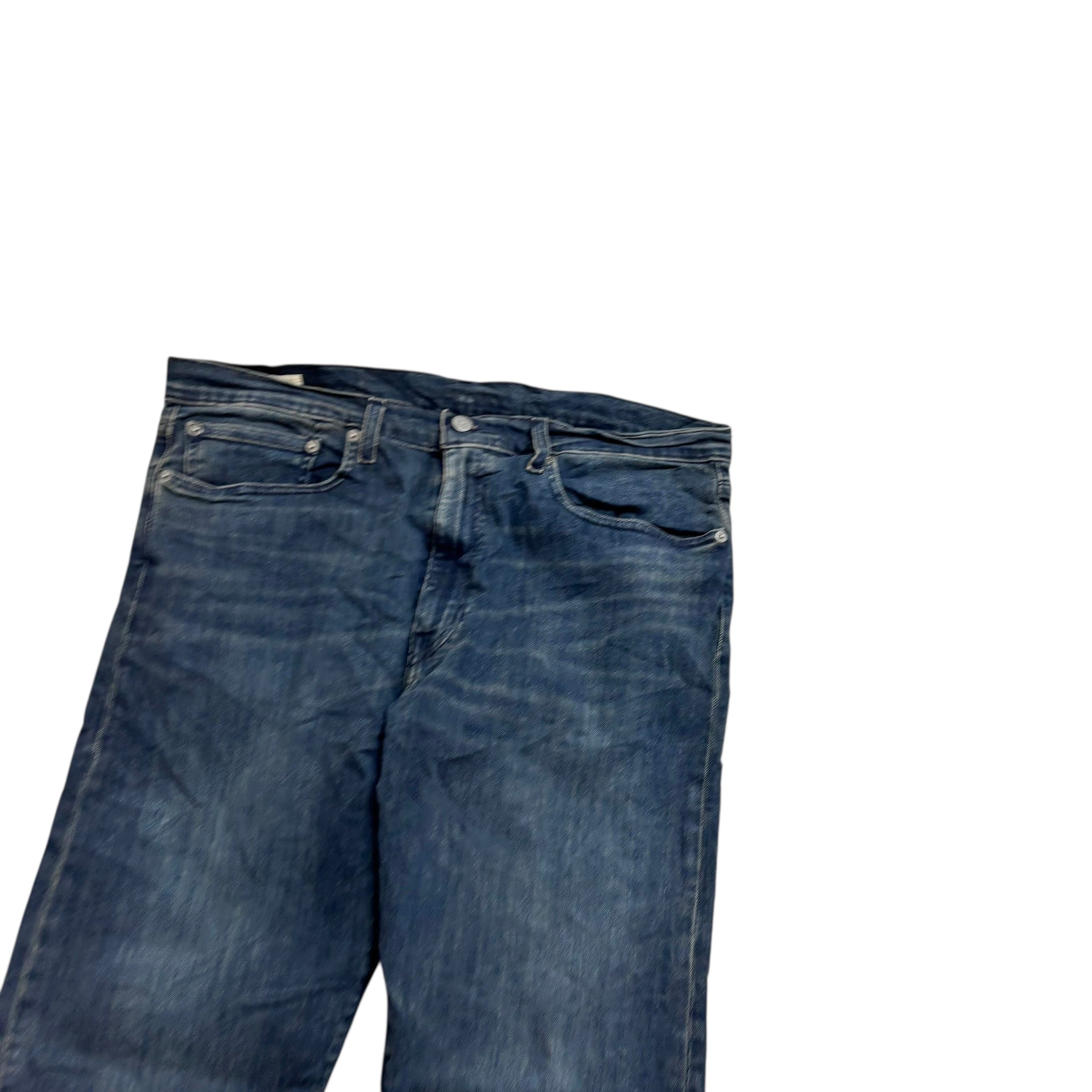 Levis 502 Jeans W36 L30 Mens Navy Blue Regular Tapered Fit Stretch Denim (F)