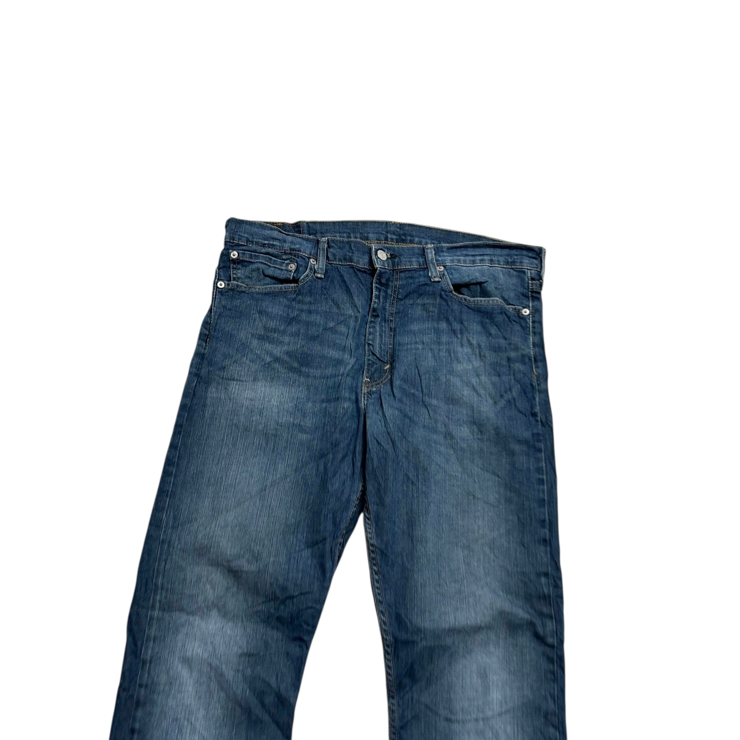 Levis 513 Jeans W36 L32 Mens Dark Blue Slim Straight Fit Stretch Denim (E)