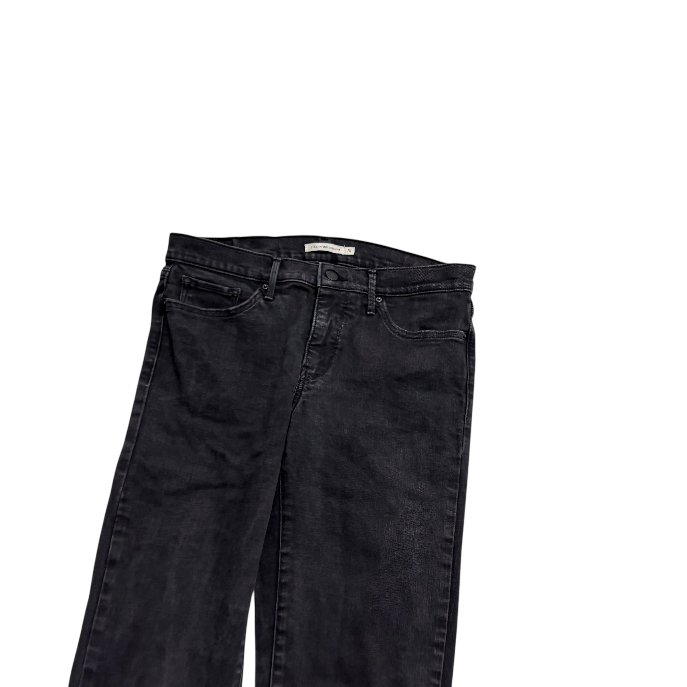Levis 314 Jeans W31 L34 Womens Black Shaping Straight Stretch Denim