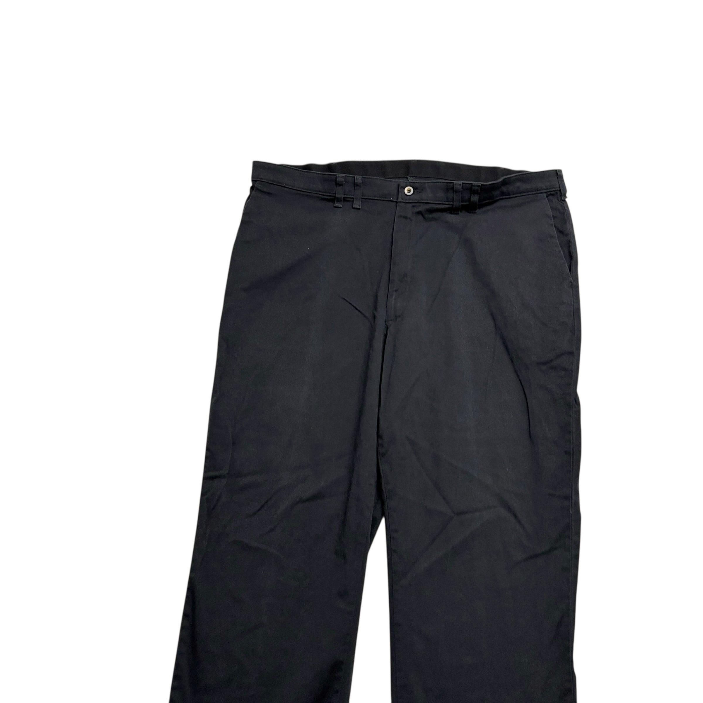 Wrangler Trousers W42 L30 Mens Black Relaxed Straight Fit Stretch Pants