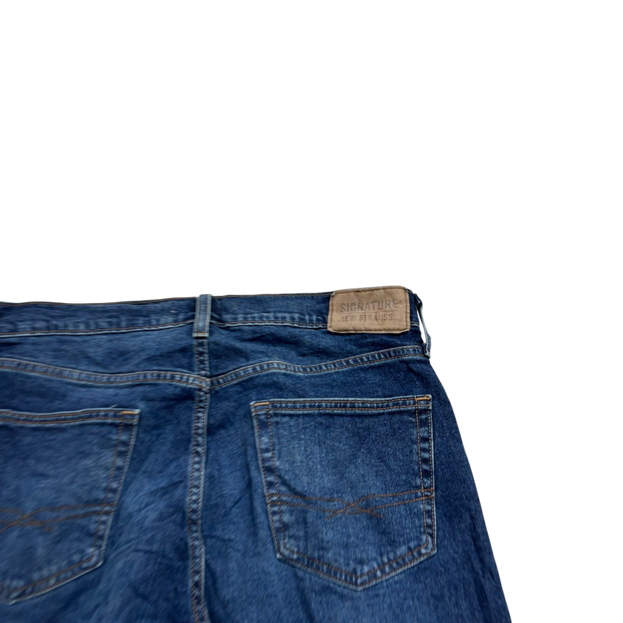Levis Signature Jeans W34 L32 Mens Dark Blue Athletic Tapered Fit Stretch (E)