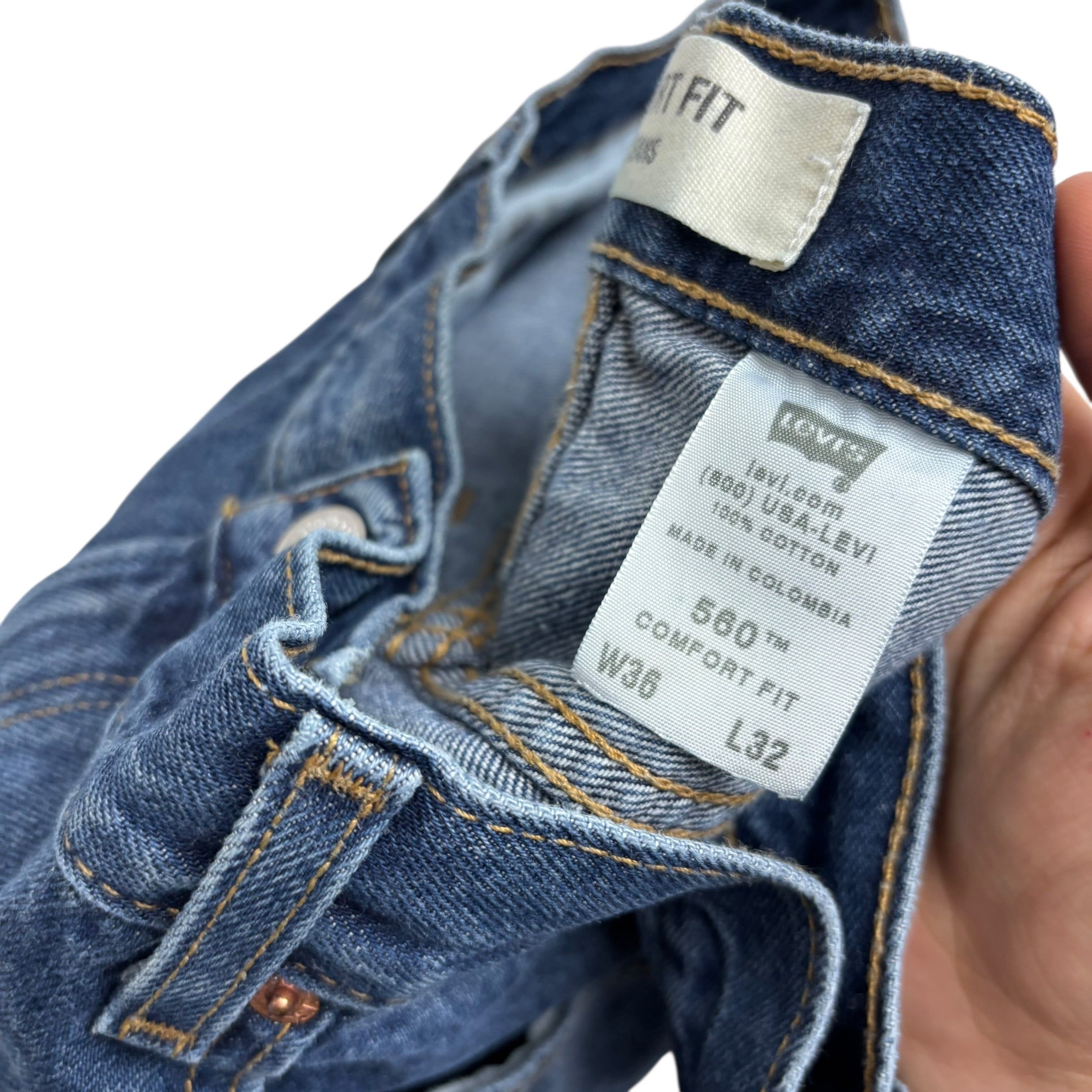 Levis 560 Jeans W36 L32 Mens Mid Blue Baggy Relaxed Comfort Vintage Denim (E)