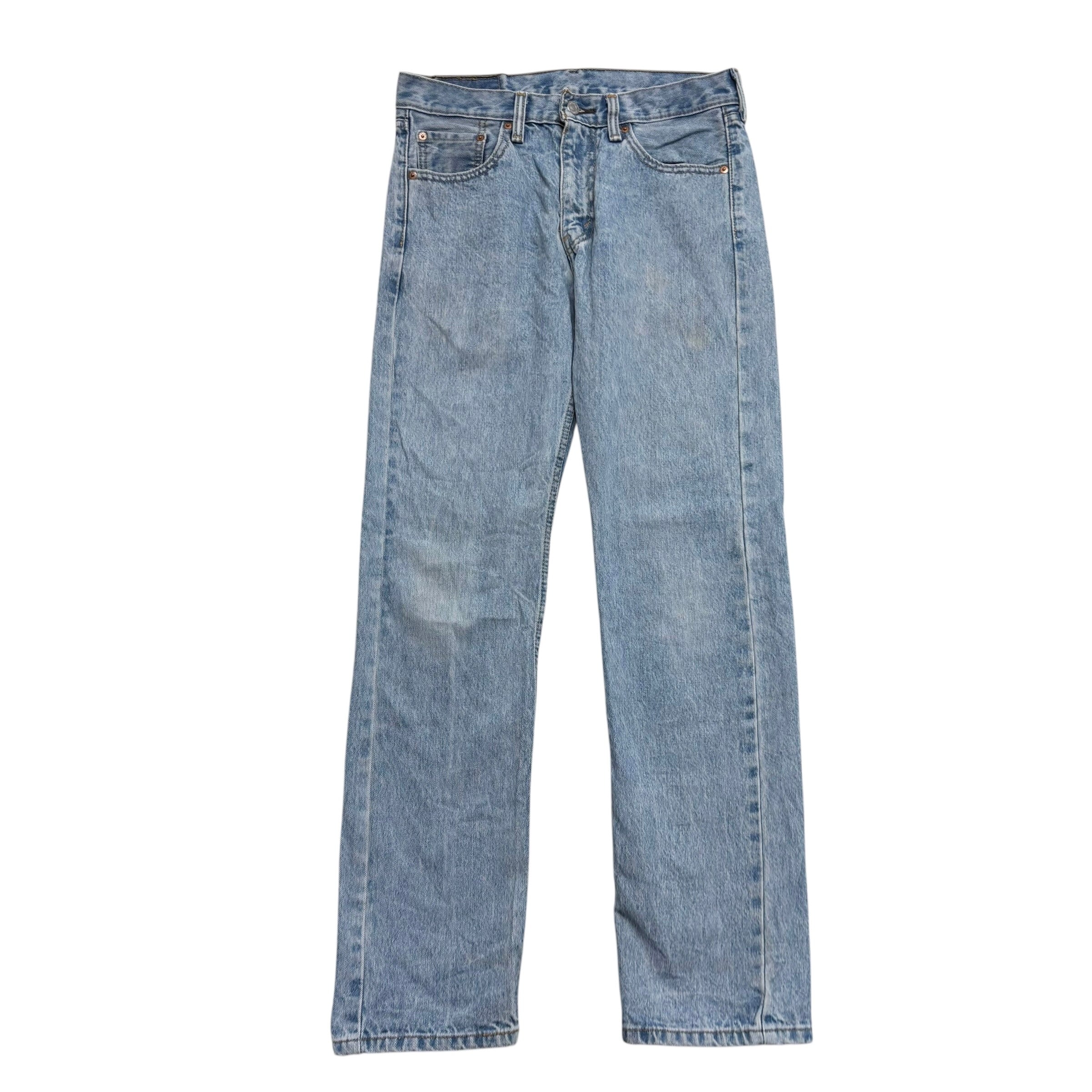 Levis 505 Jeans W30 L32 Mens Light Blue Regular Straight Fit Denim